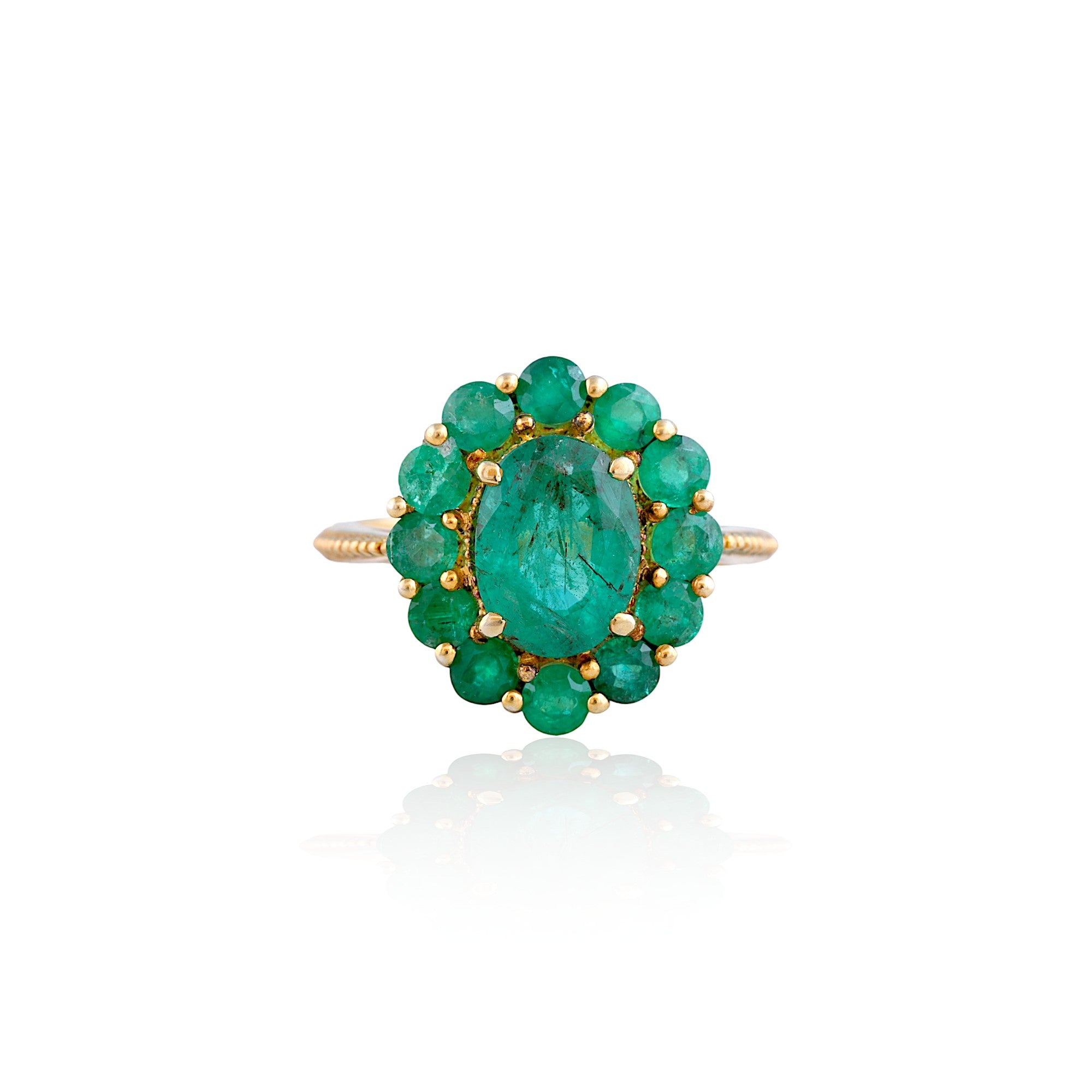 Emerald Cluster Ring