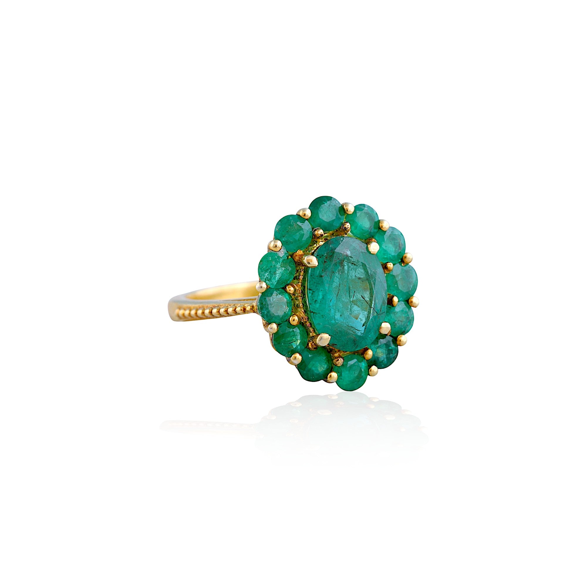 Emerald Cluster Ring
