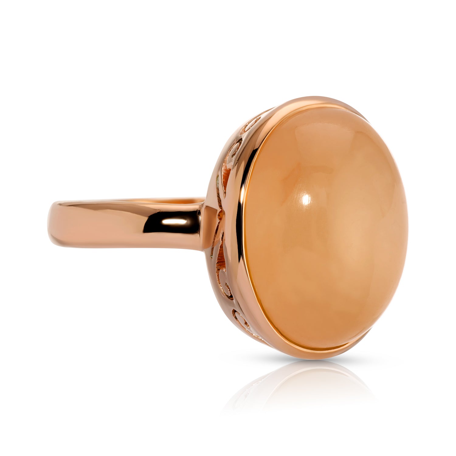 Pink Moonstone Signet Ring