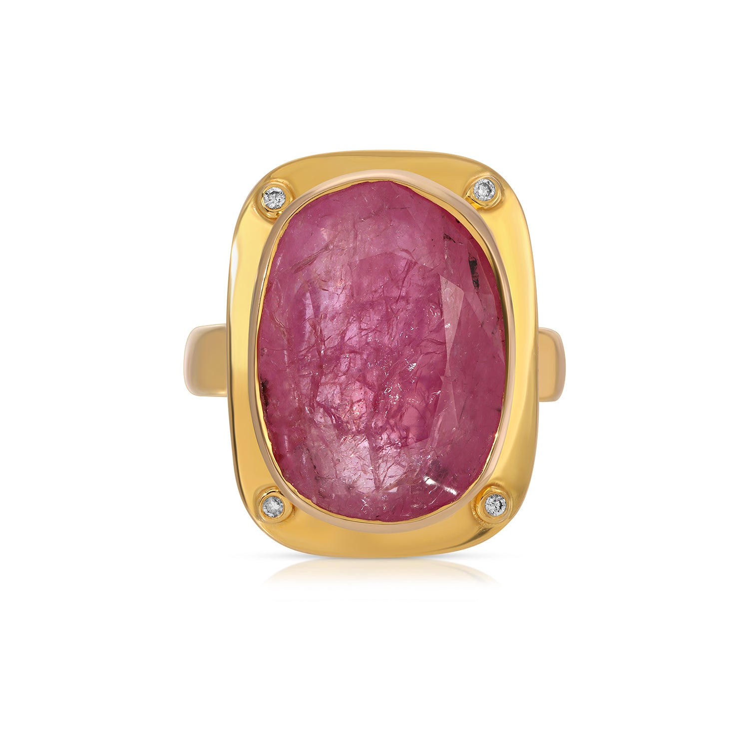 Burmese Pink Sapphire Diamond Cocktail Ring