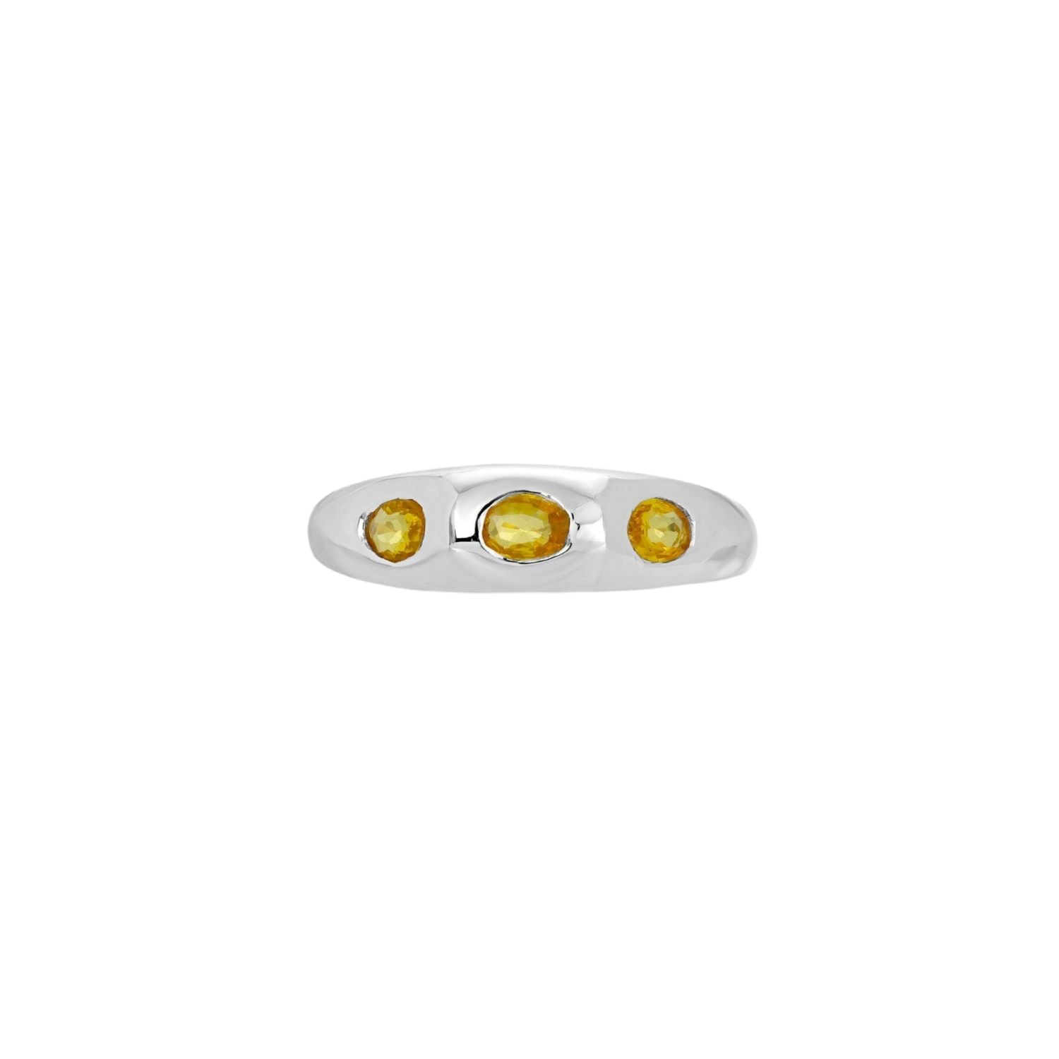 Yellow Sapphire Trio Demi Ring