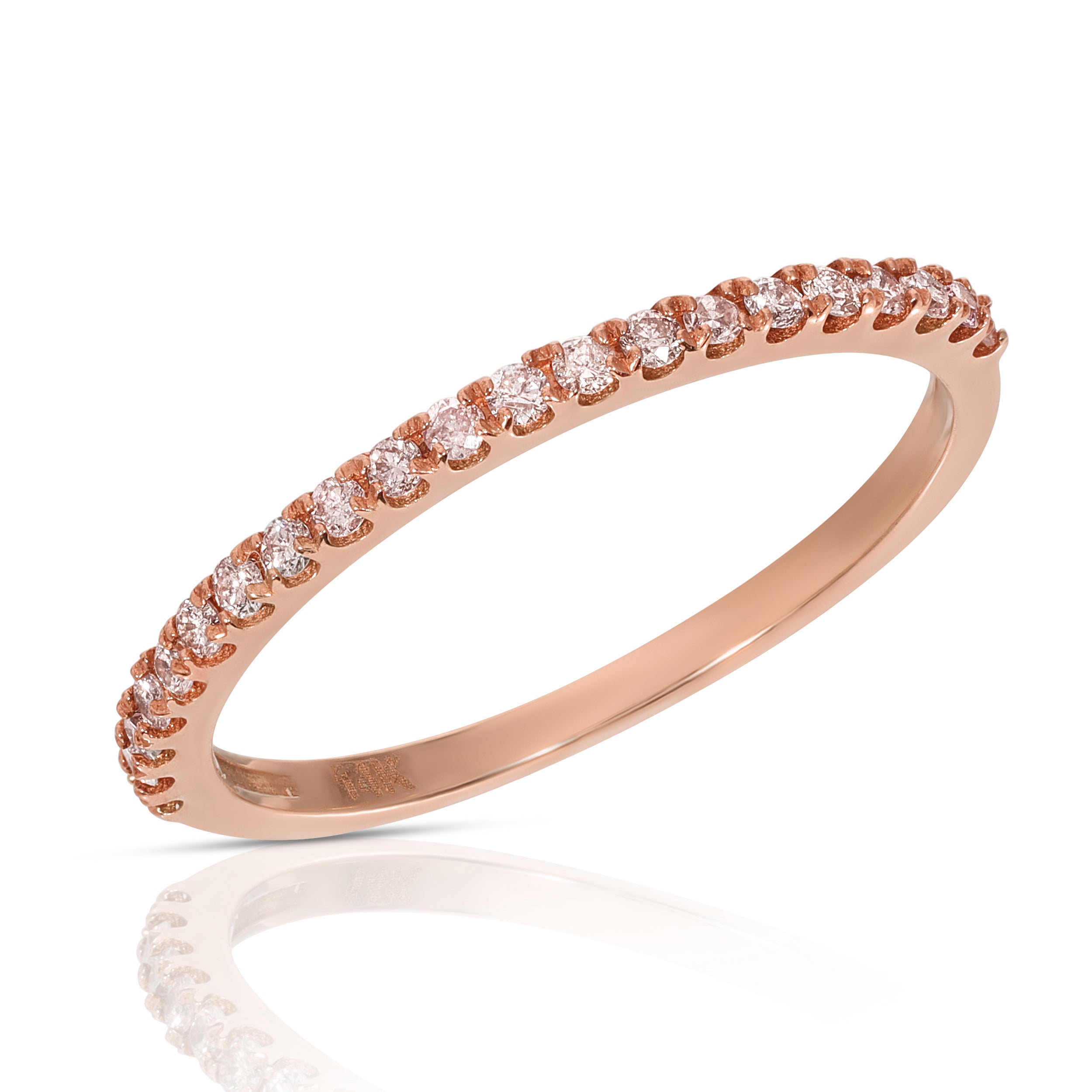 Pink Diamond Rose Gold Demi Band