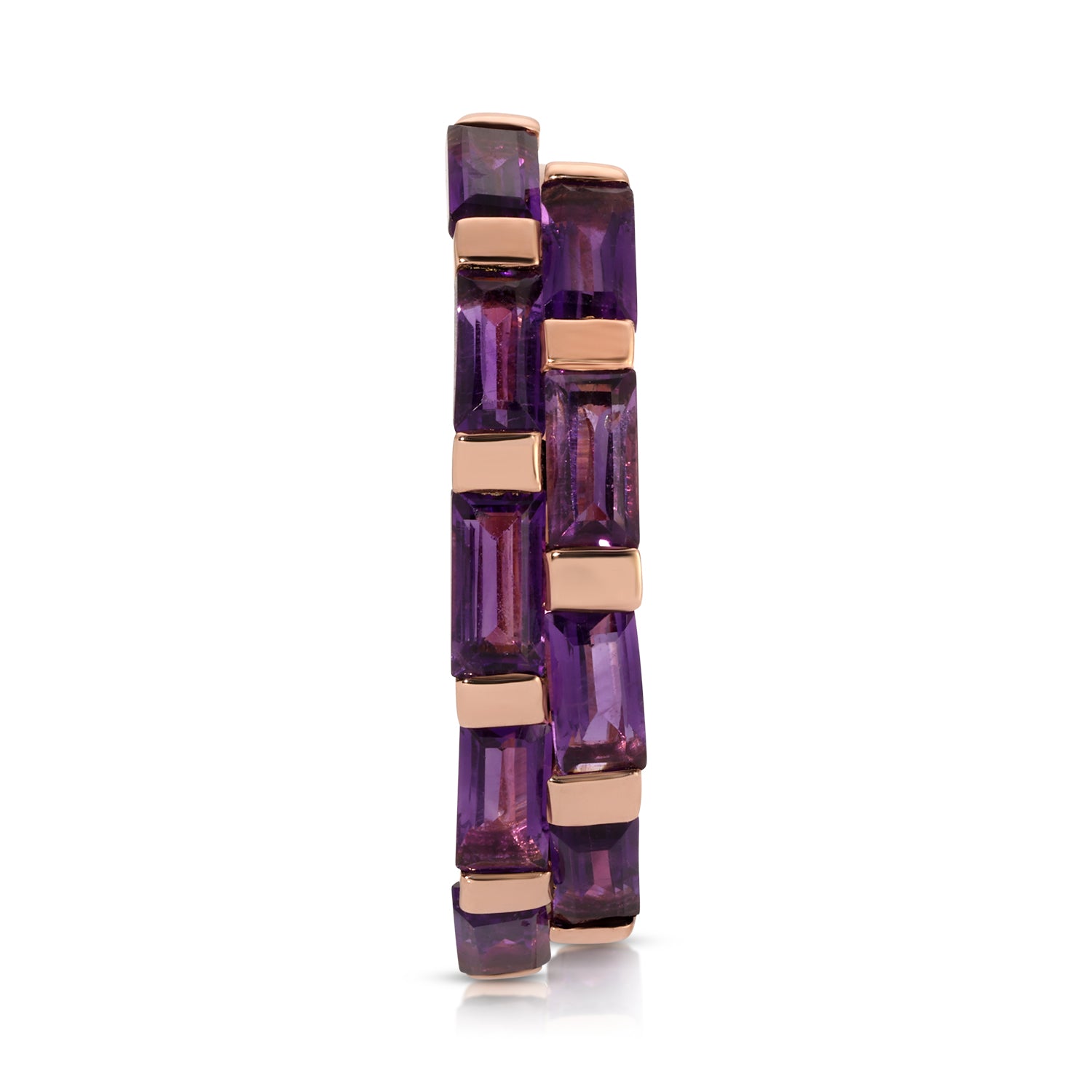 Amethyst Rose Doublet Baguette Band