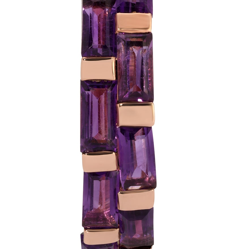 Amethyst Rose Doublet Baguette Band