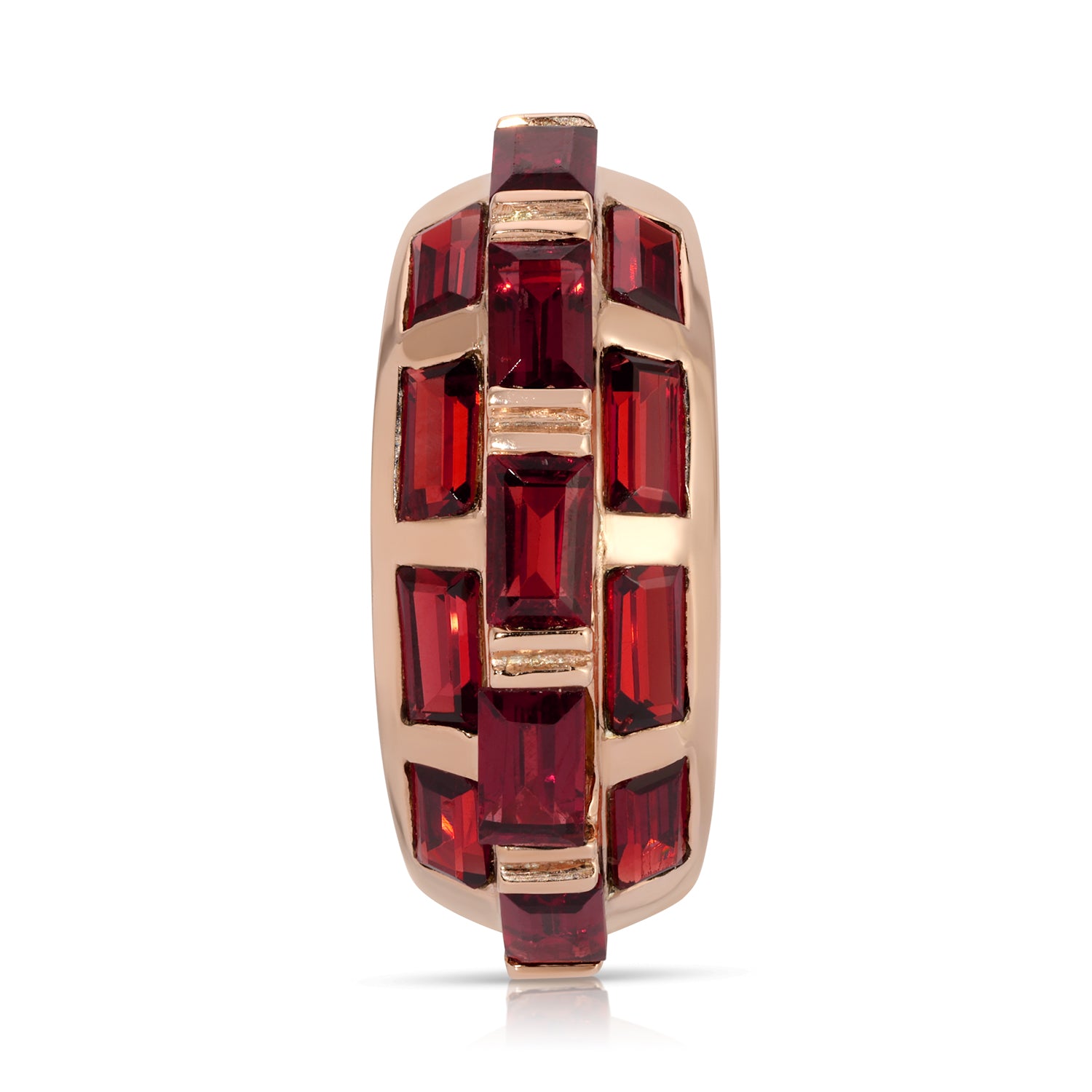 Garnet Rose Triplet Baguette Ring