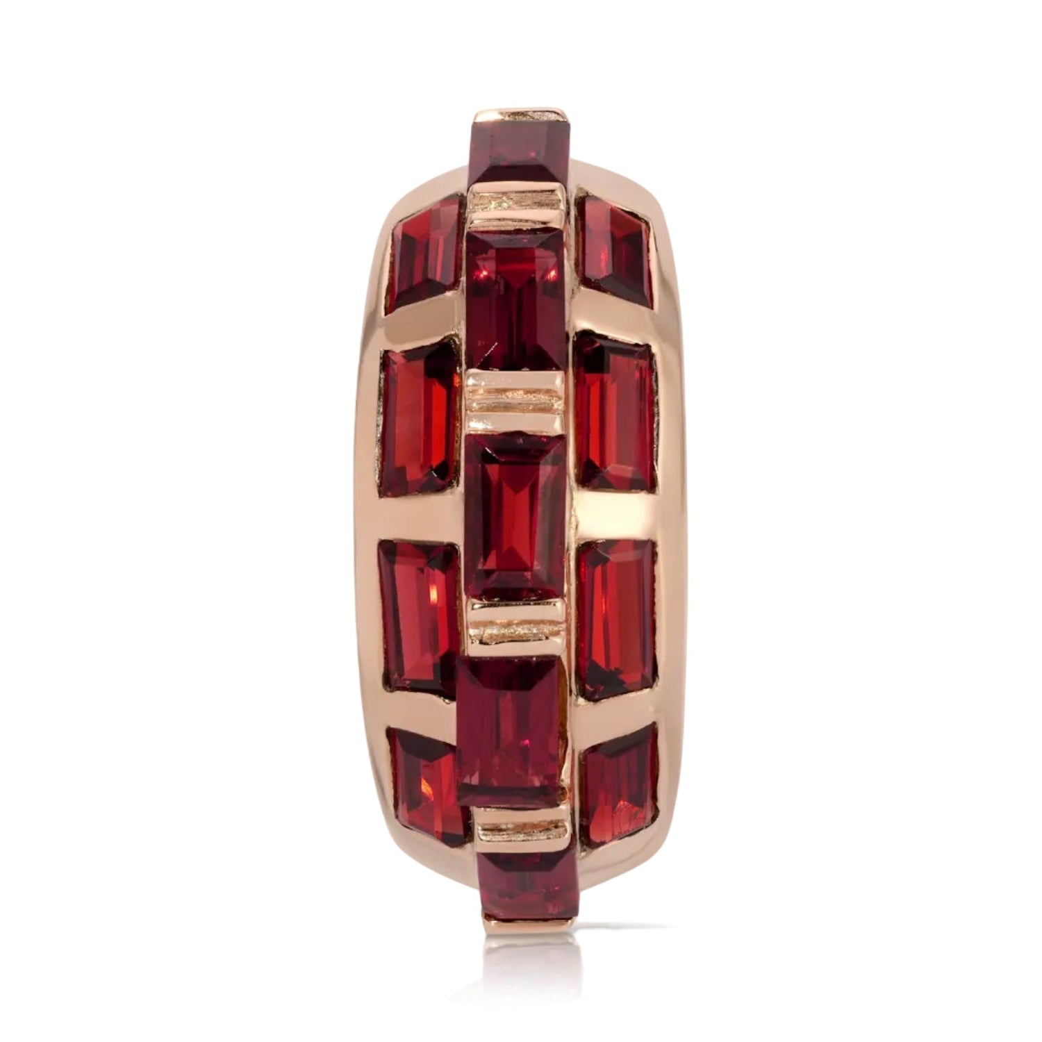 Garnet Rose Triplet Baguette Ring
