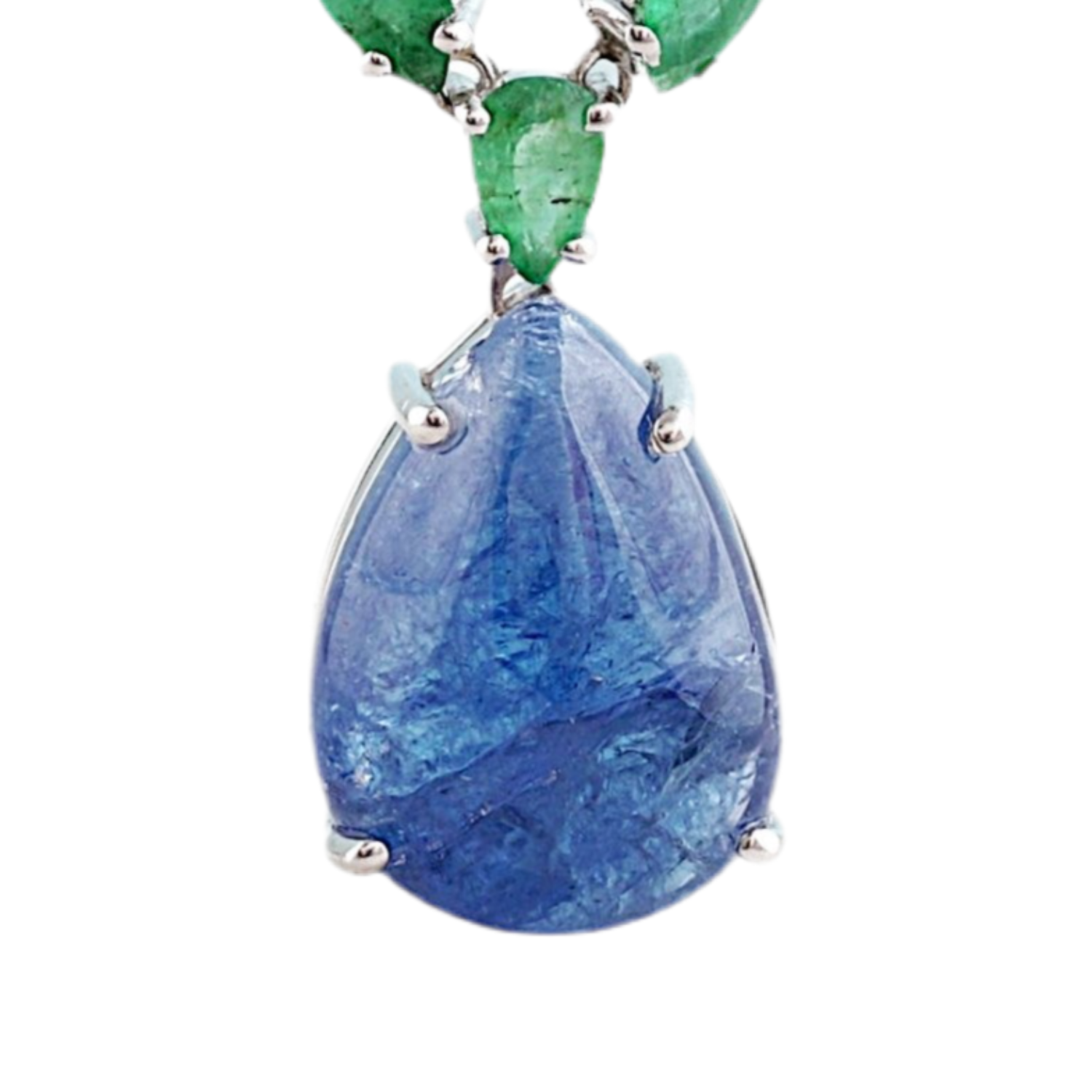 Emerald Tanzanite Chain Necklace