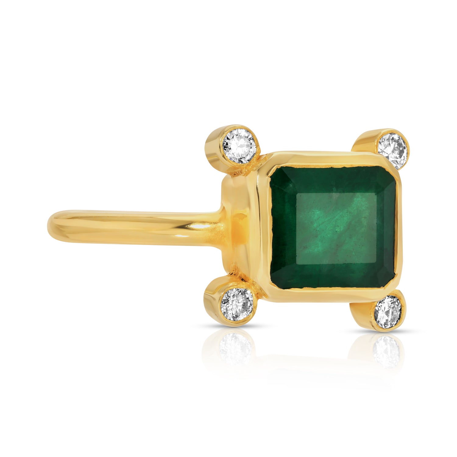 Emerald Diamond Dot Dress Ring