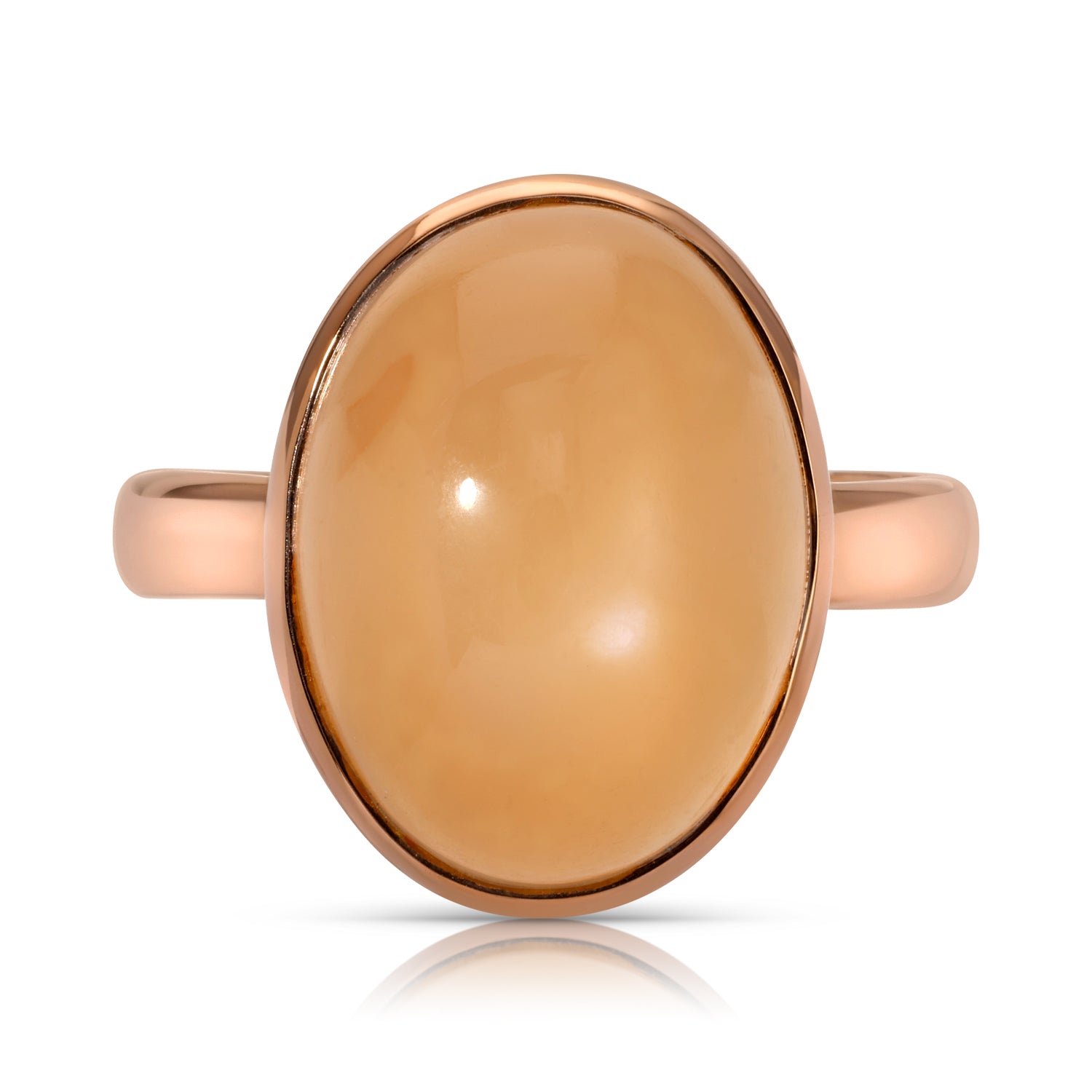 Pink Moonstone Signet Ring