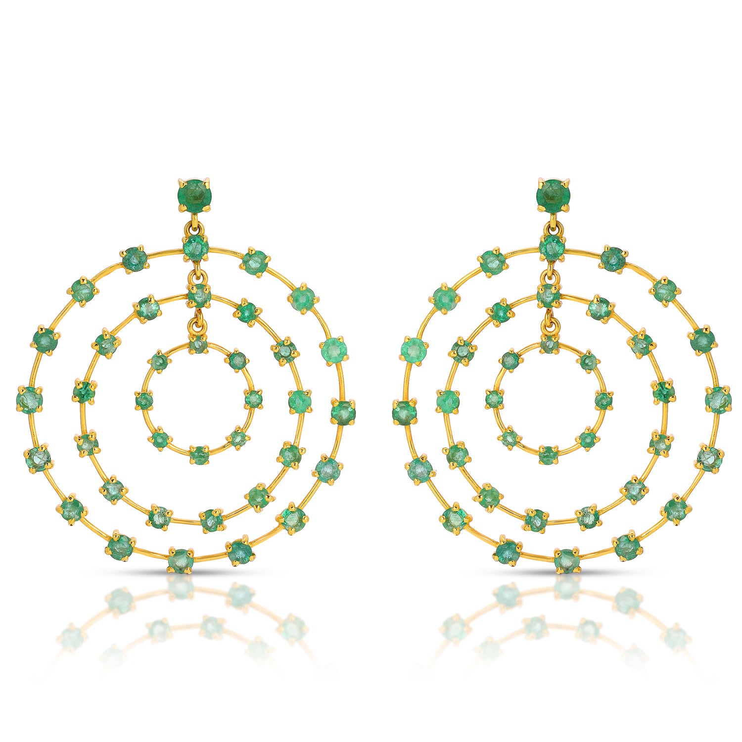 Emerald Filigree Front Facing Hoops