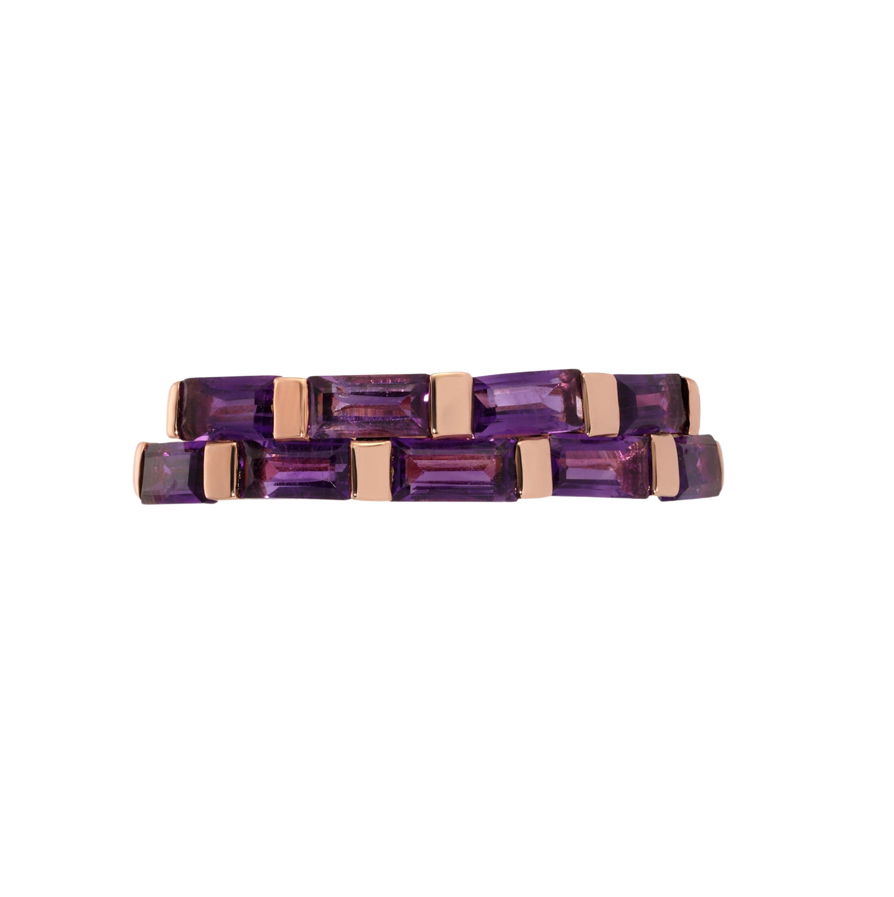 Amethyst Rose Doublet Baguette Band