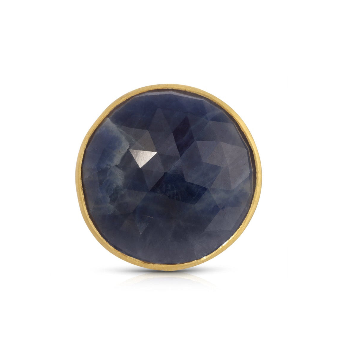 Sapphire Checker Cut Dome Cocktail Ring