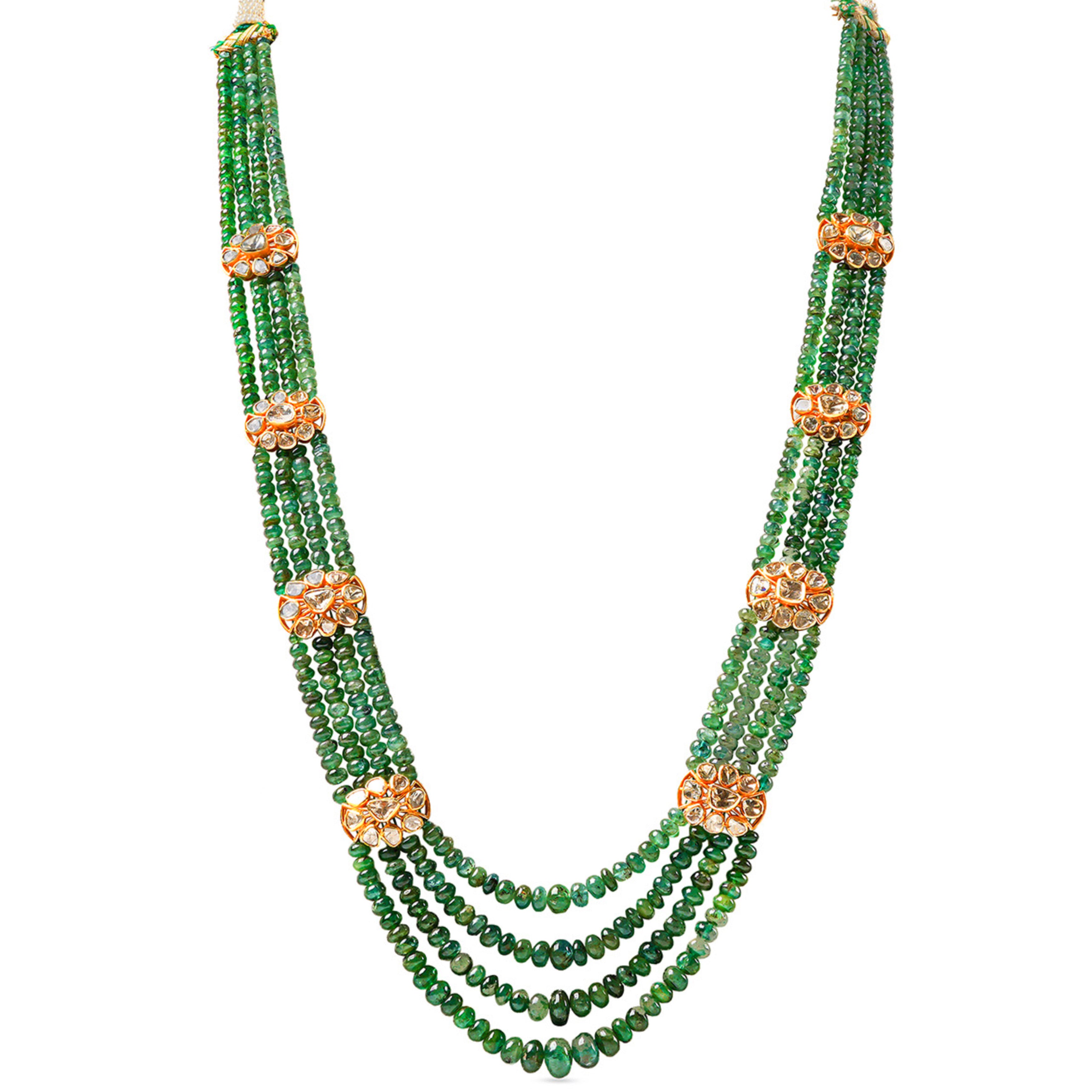 Emerald Diamond Brooch Necklace