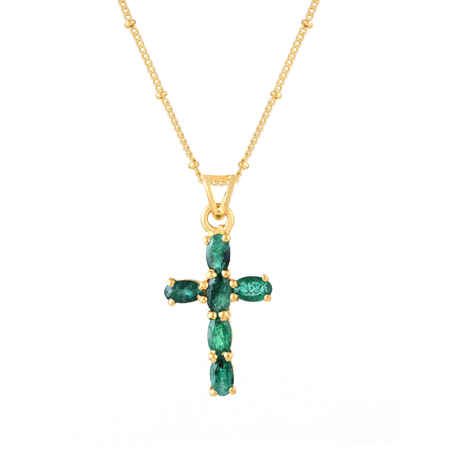 Emerald Cross Pendant