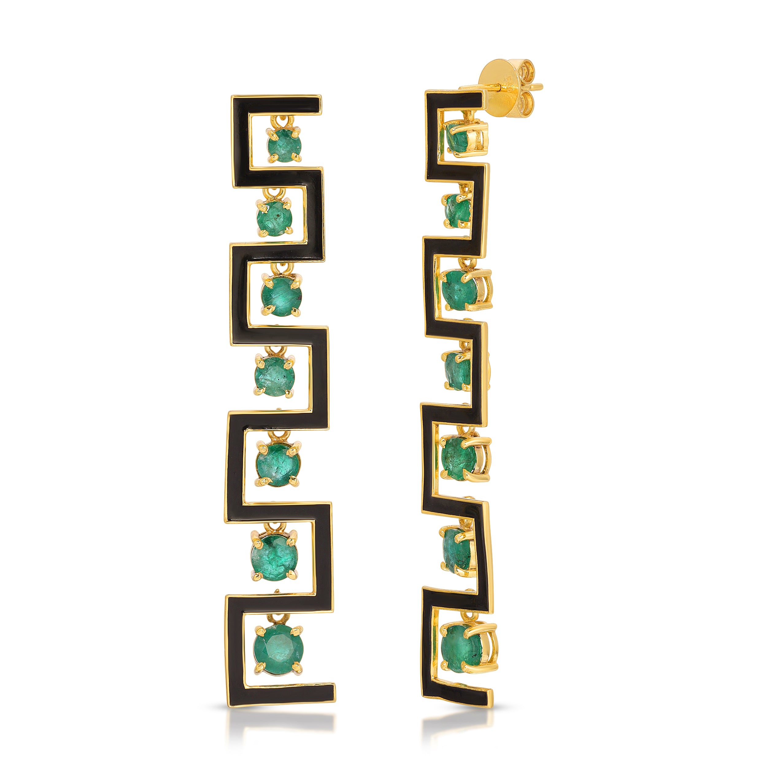 Emerald Black Enamel Mod Earrings