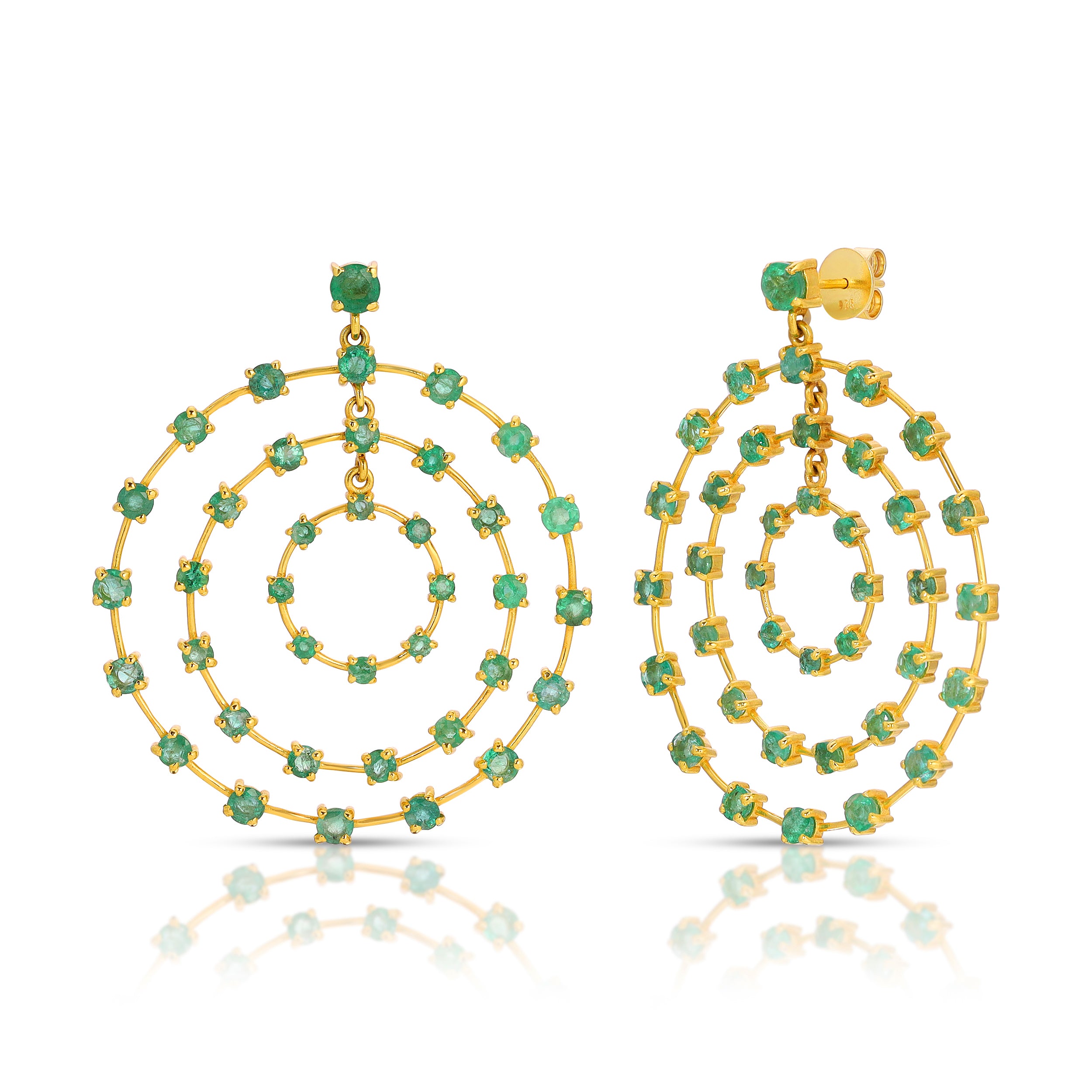 Emerald Filigree Front Facing Hoops