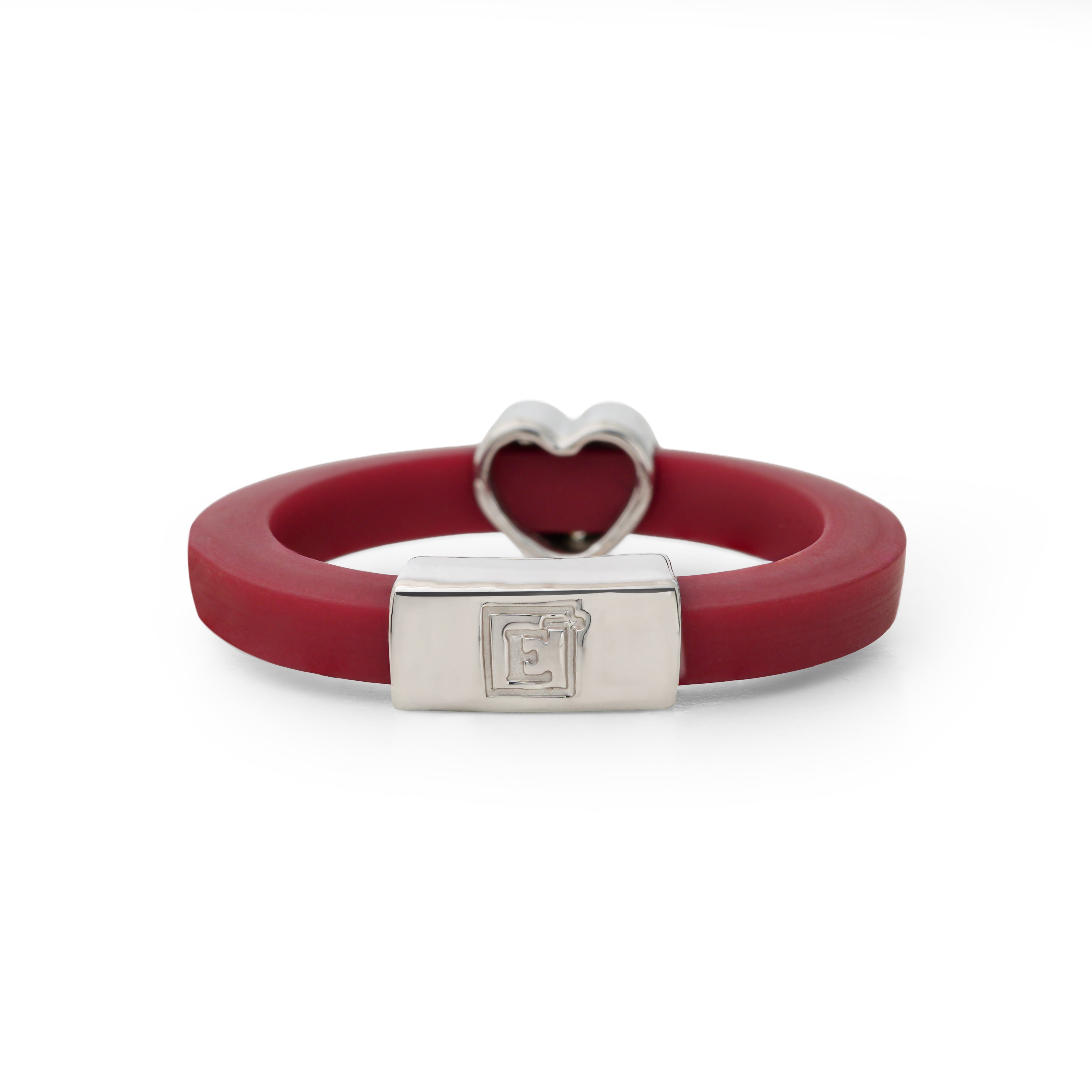 Crimson Heart Diamond White Gold Rubber Ring