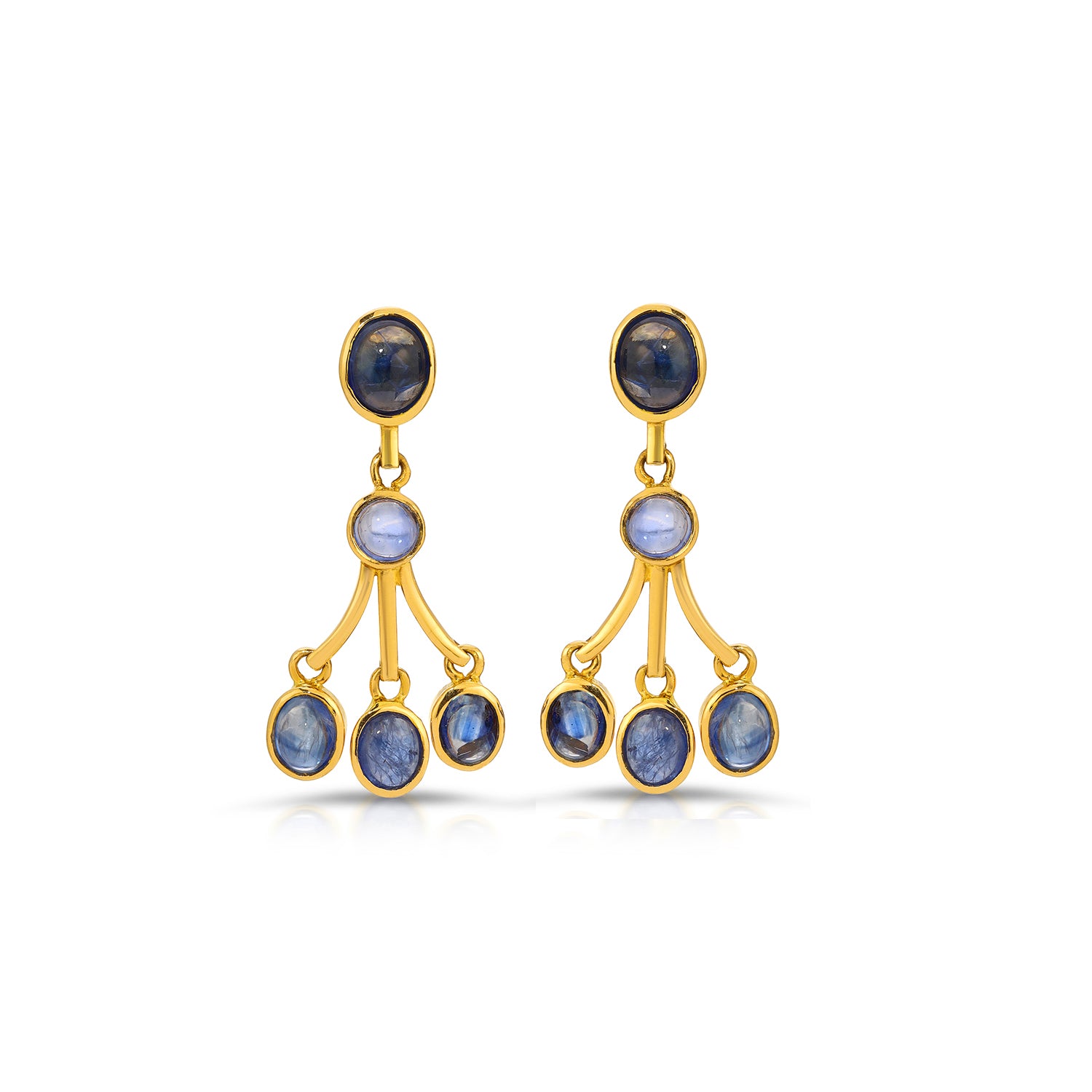 Kashmir Sapphire Trio Earrings