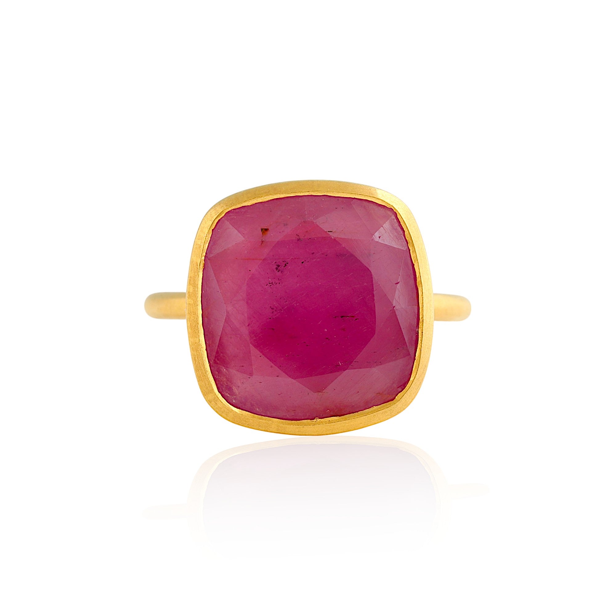 Ruby Cushion Signet Ring