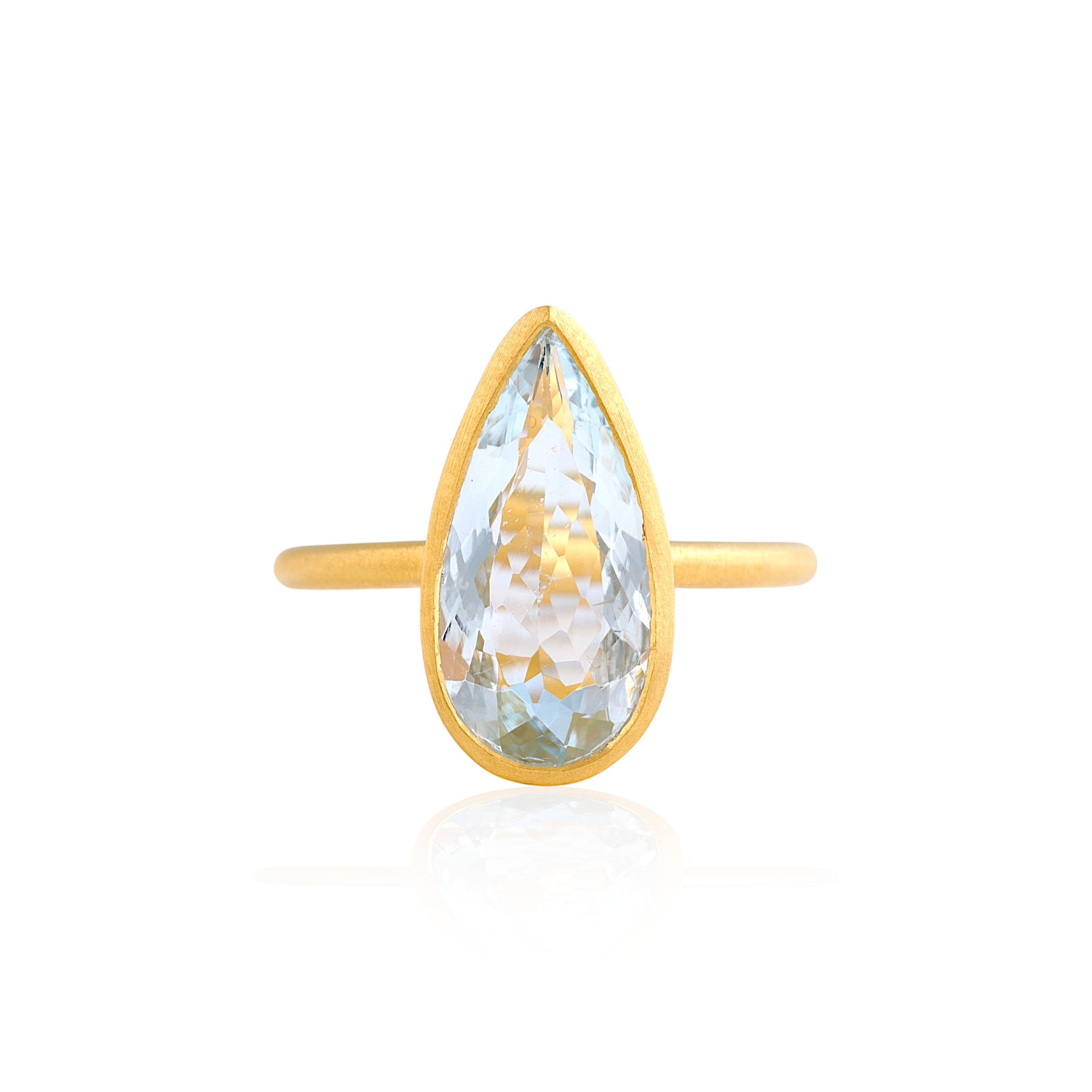 Aquamarine Tear Drop Ring