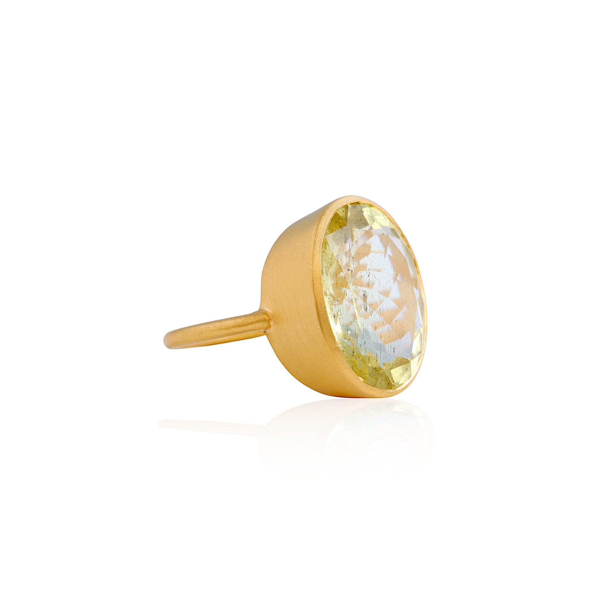 Yellow Aquamarine Cocktail Ring