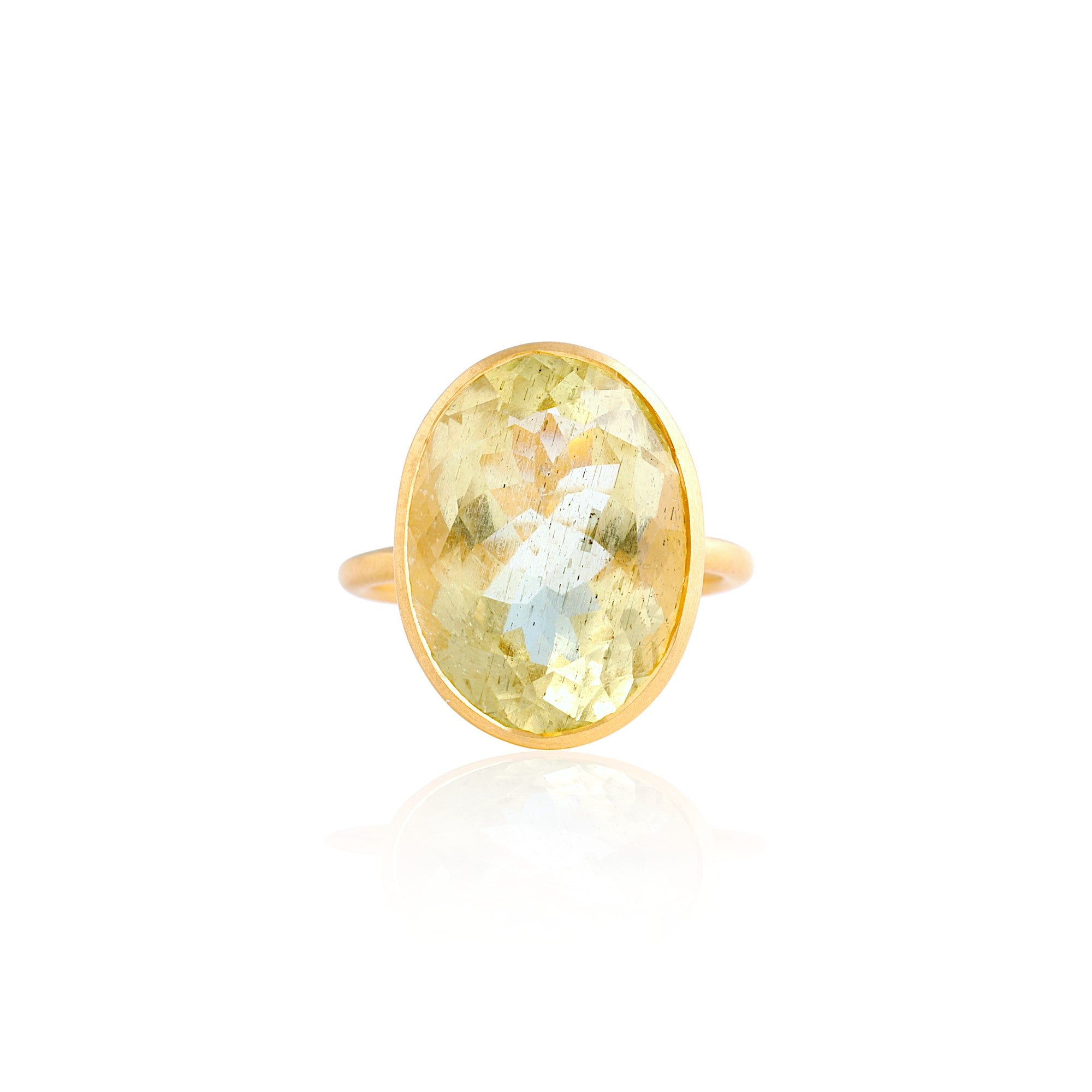 Yellow Aquamarine Cocktail Ring