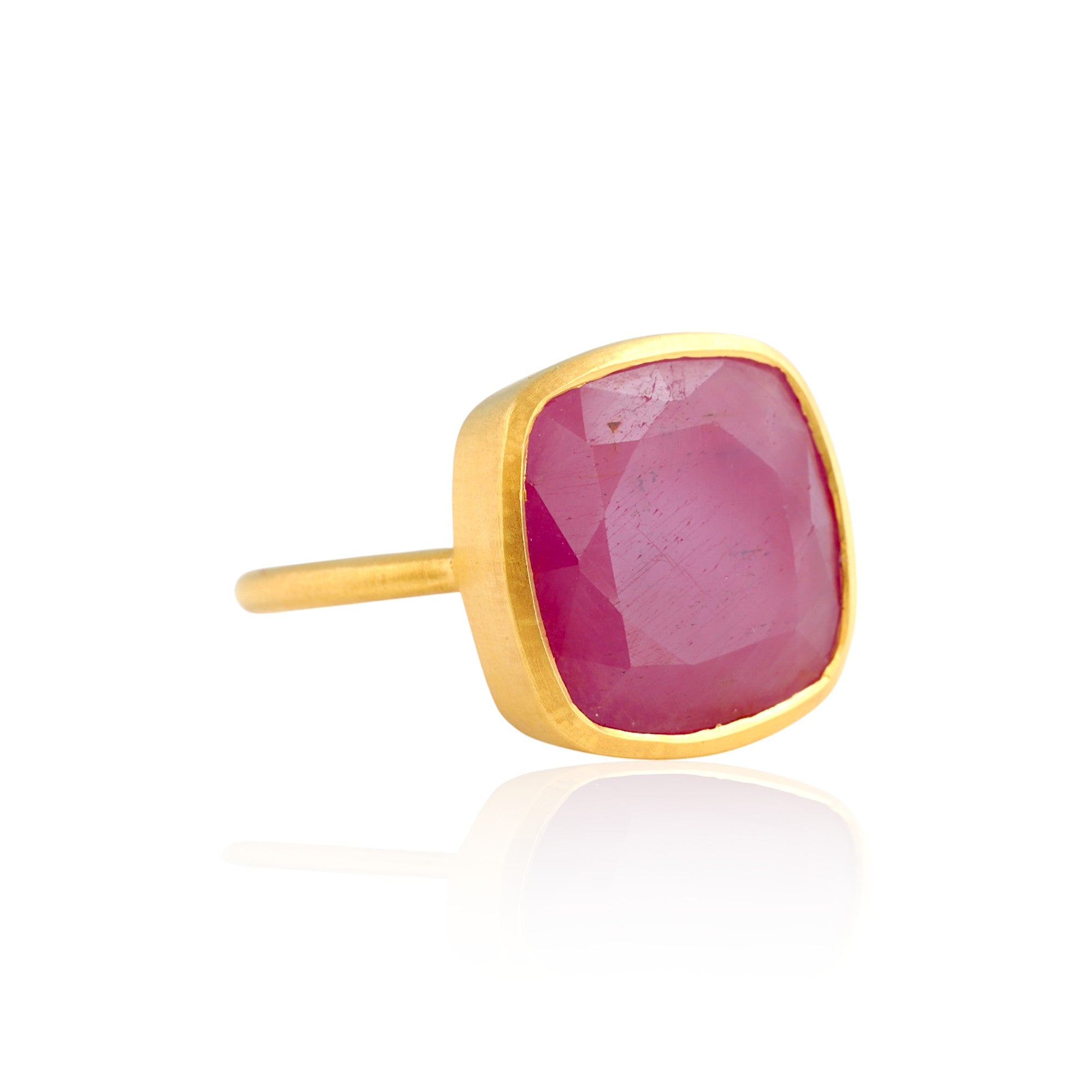Ruby Cushion Signet Ring