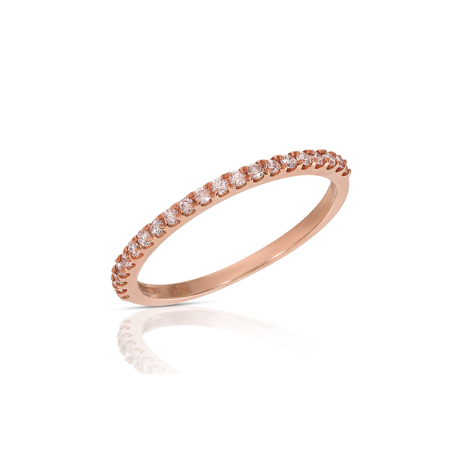 Pink Diamond Rose Gold Demi Band