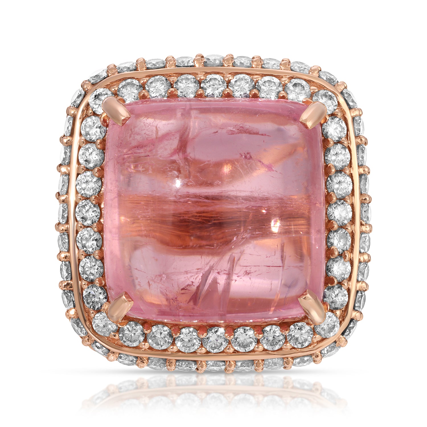 Rose Pink Tourmaline Diamond Cocktail Ring