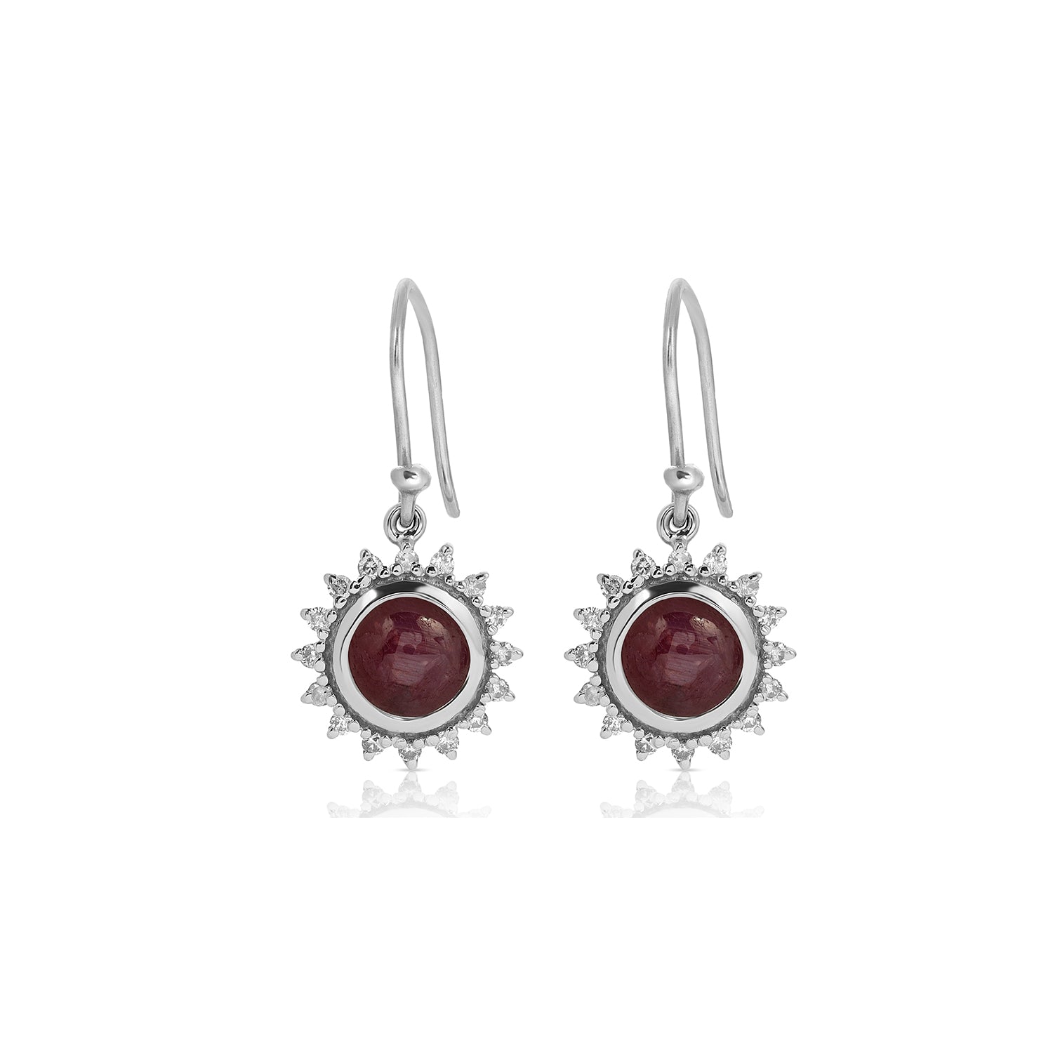 Ruby Diamond Sun Earrings