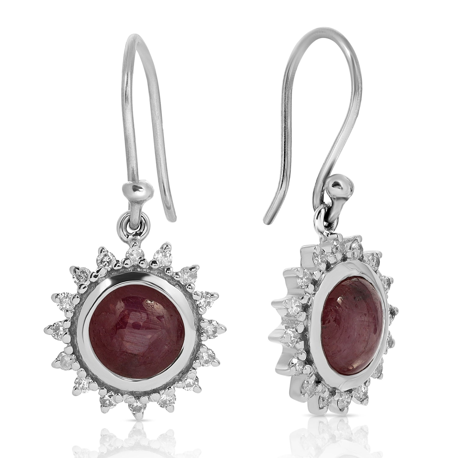 Ruby Diamond Sun Earrings