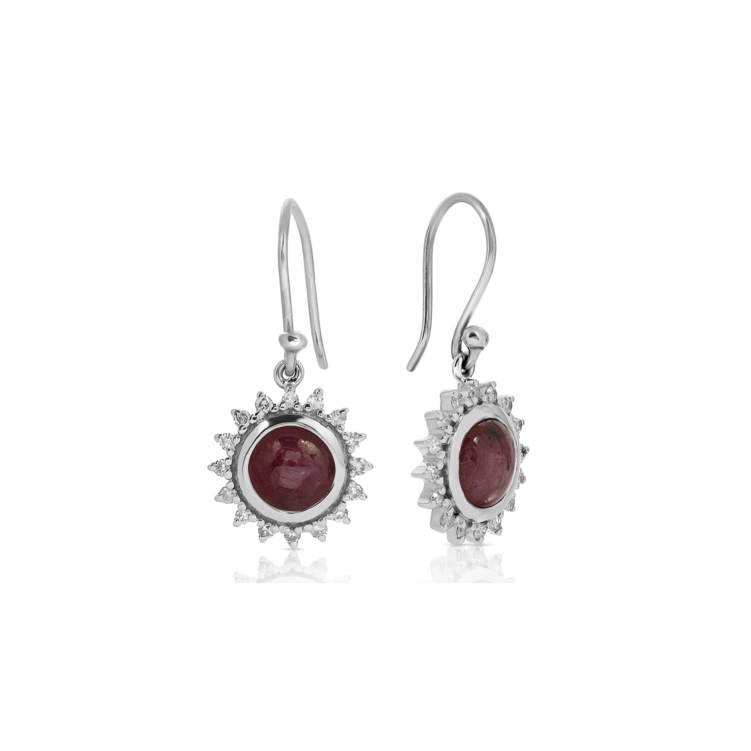 Ruby Diamond Sun Earrings