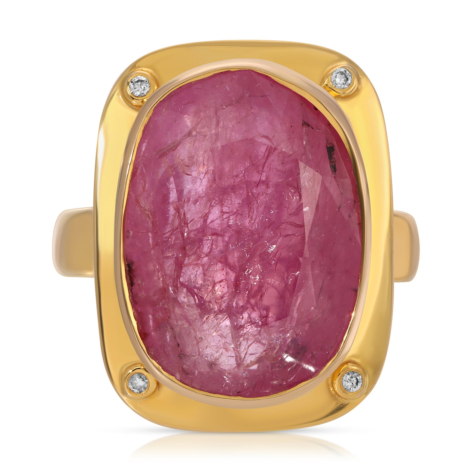 Burmese Pink Sapphire Diamond Cocktail Ring