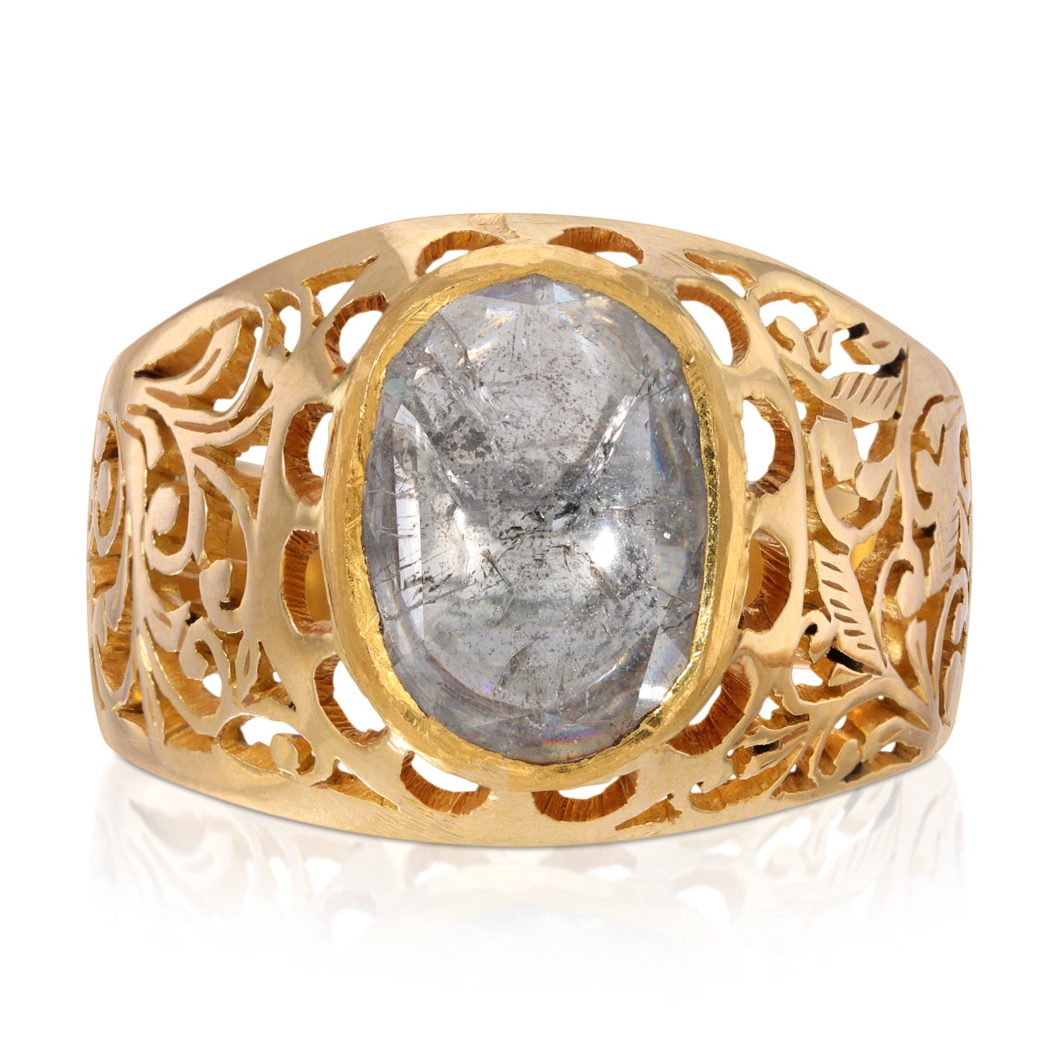 Gold Filigree Diamond Cocktail Ring