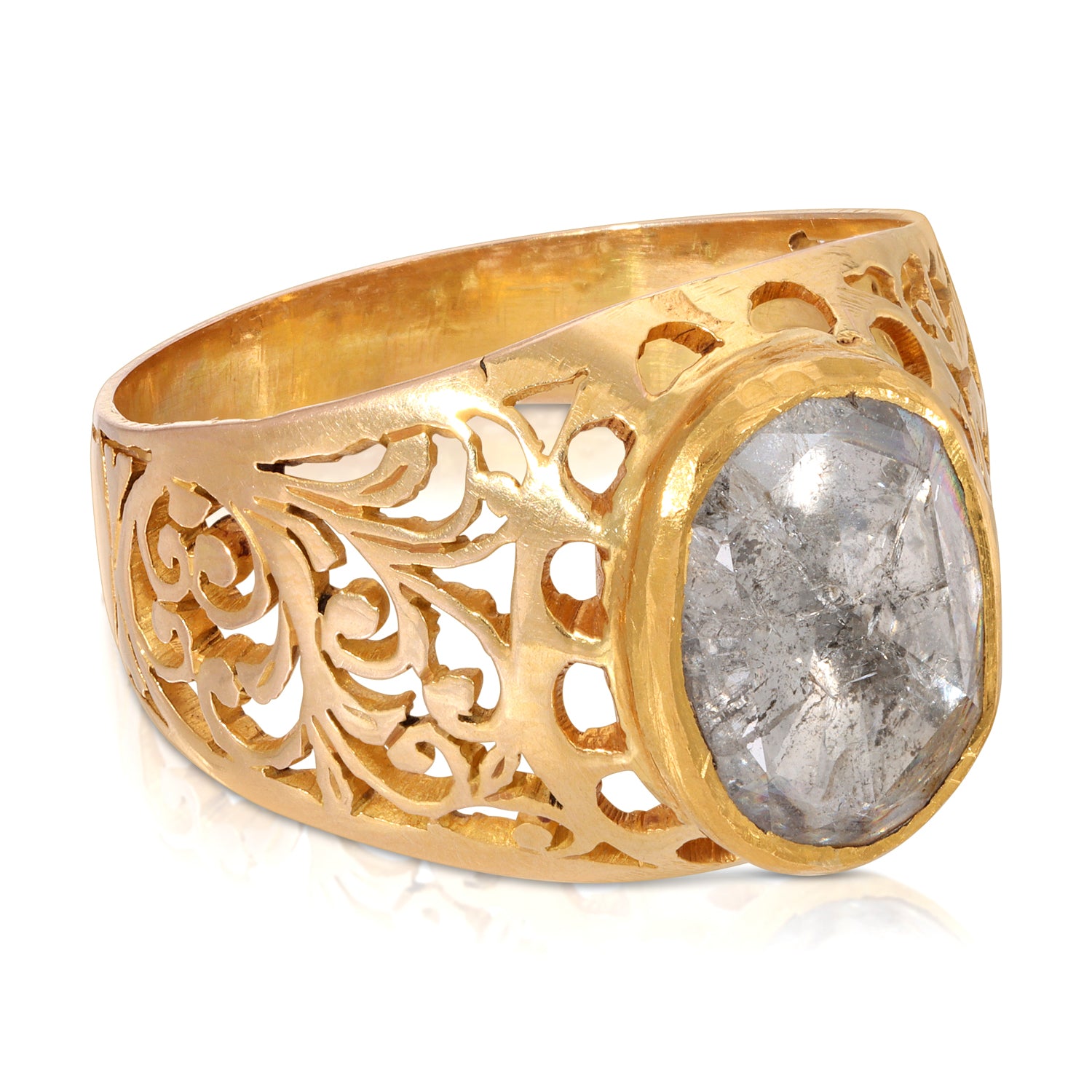 Gold Filigree Diamond Cocktail Ring