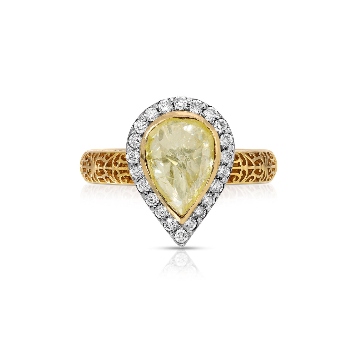 Yellow Diamond Filigree Dress Ring Yellow Diamond Filigree Dress Ring