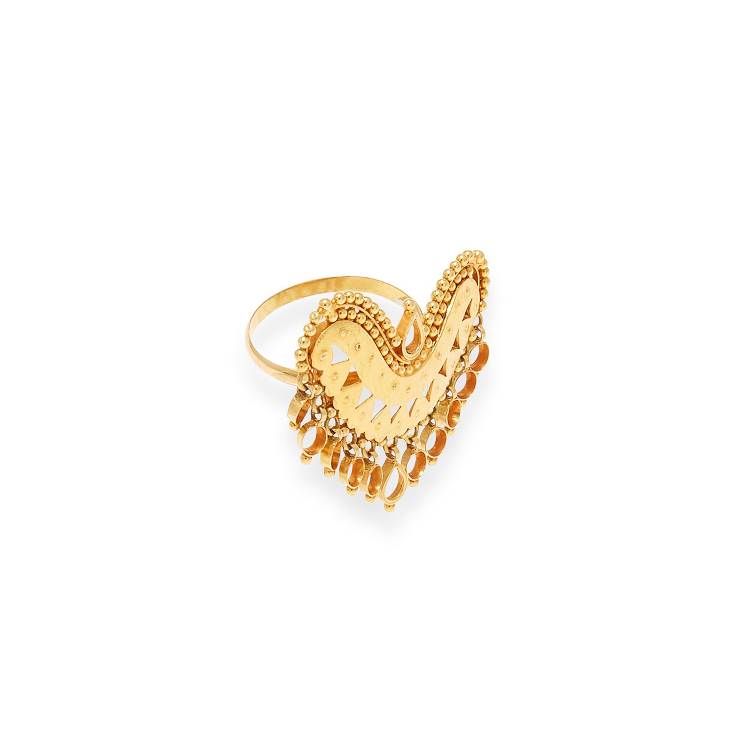 Boho Heart Gold Statement Ring-Ring-Jaipur Atelier