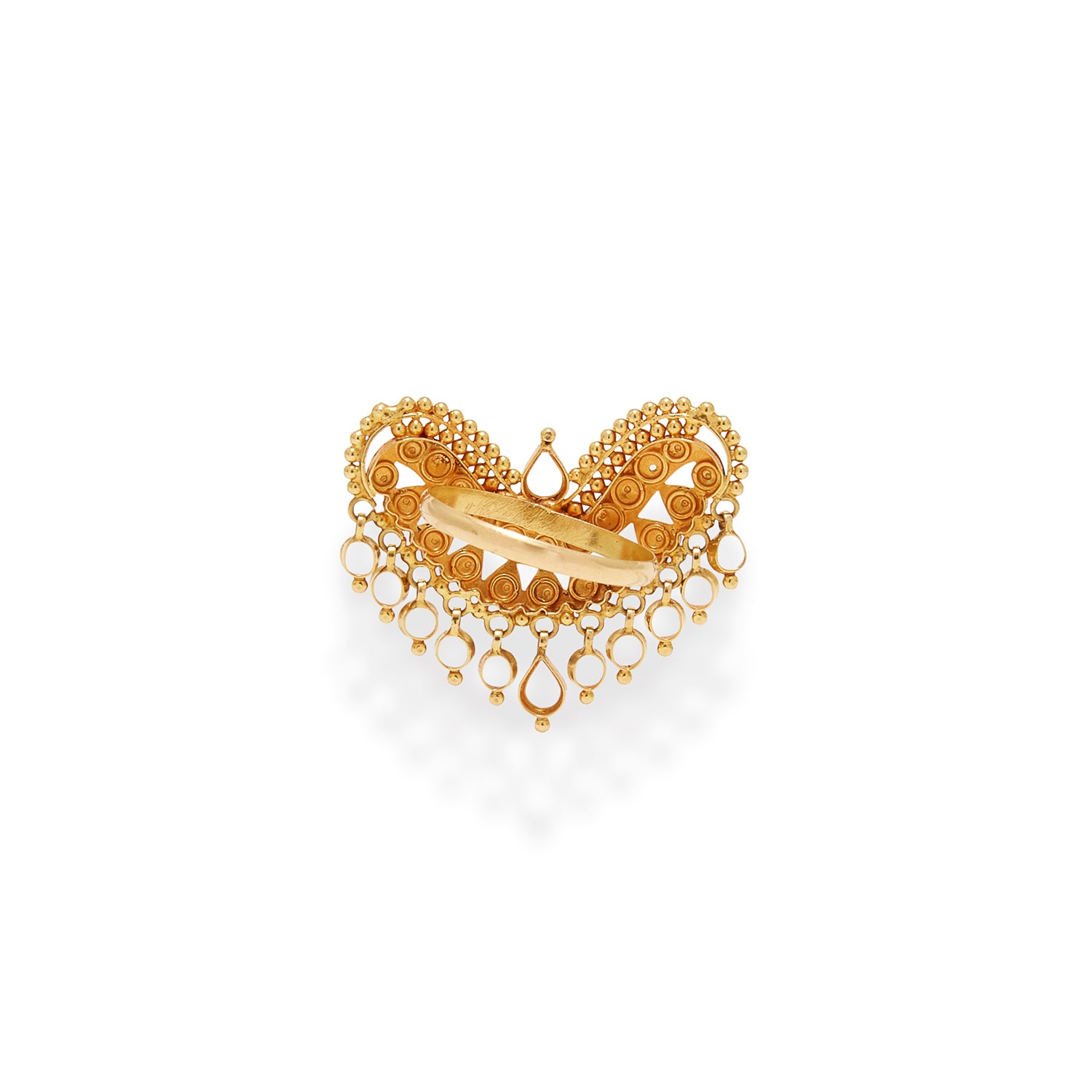 Boho Heart Gold Statement Ring-Ring-Jaipur Atelier