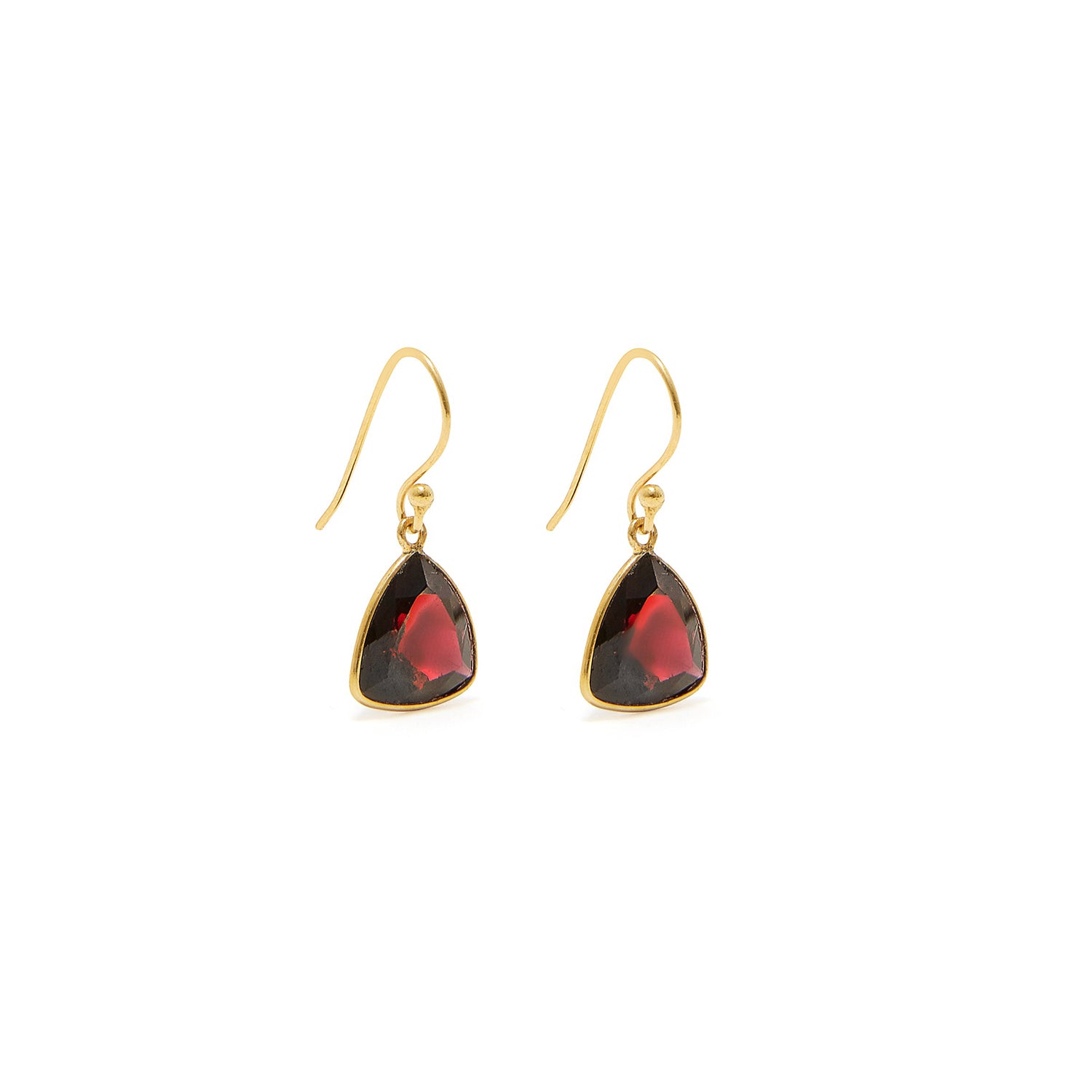 Petit Jai Garnet Trillion Earrings