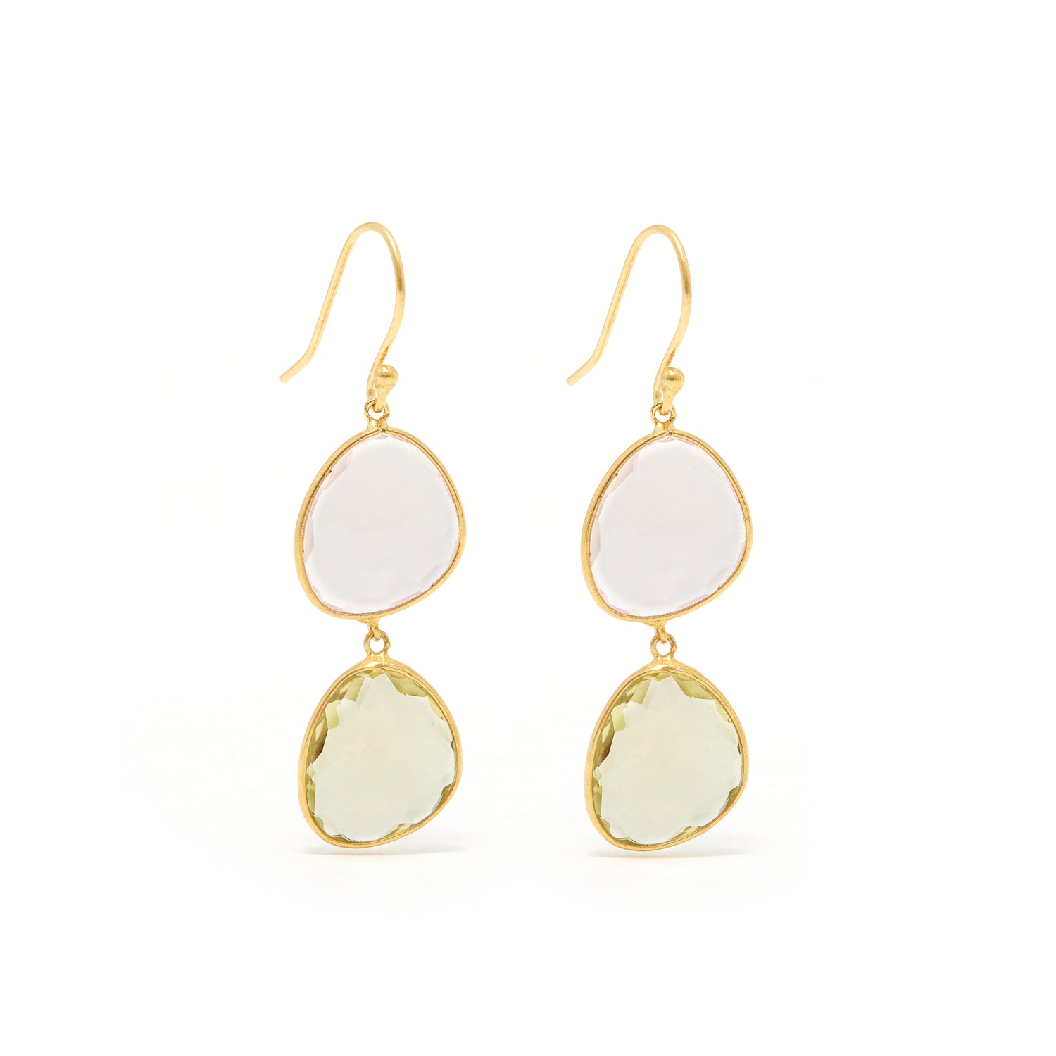 Pink Mint Topaz Drop Earrings