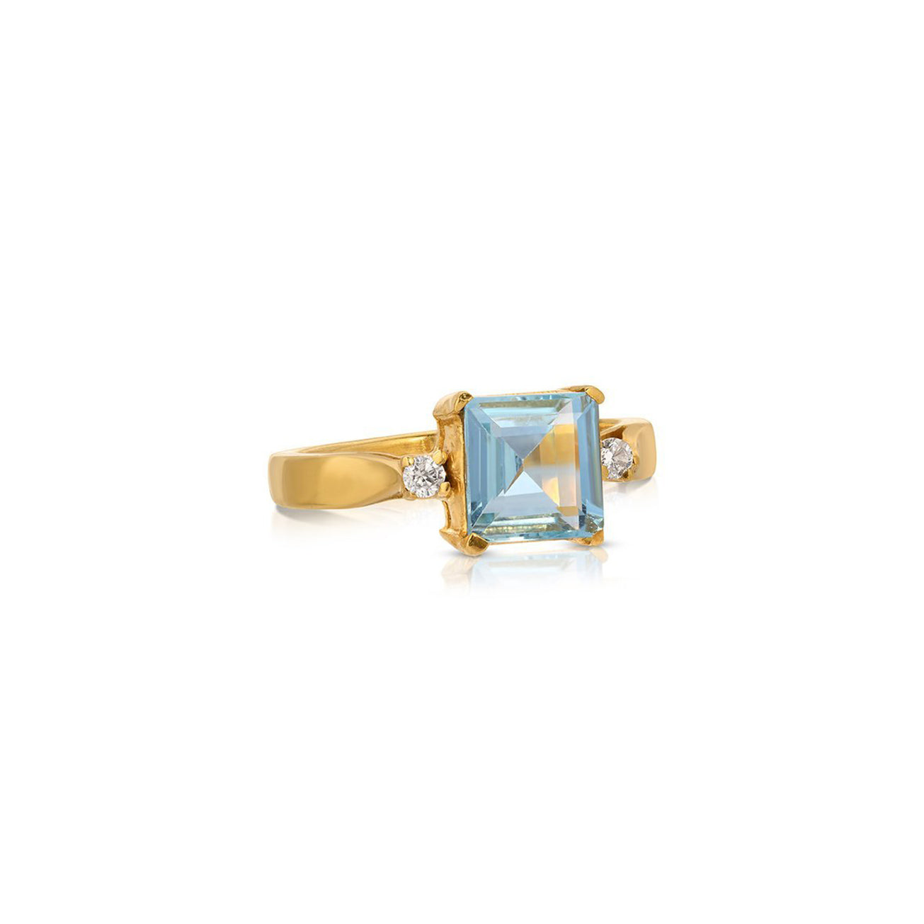 Aqua Square Diamond Dress Ring