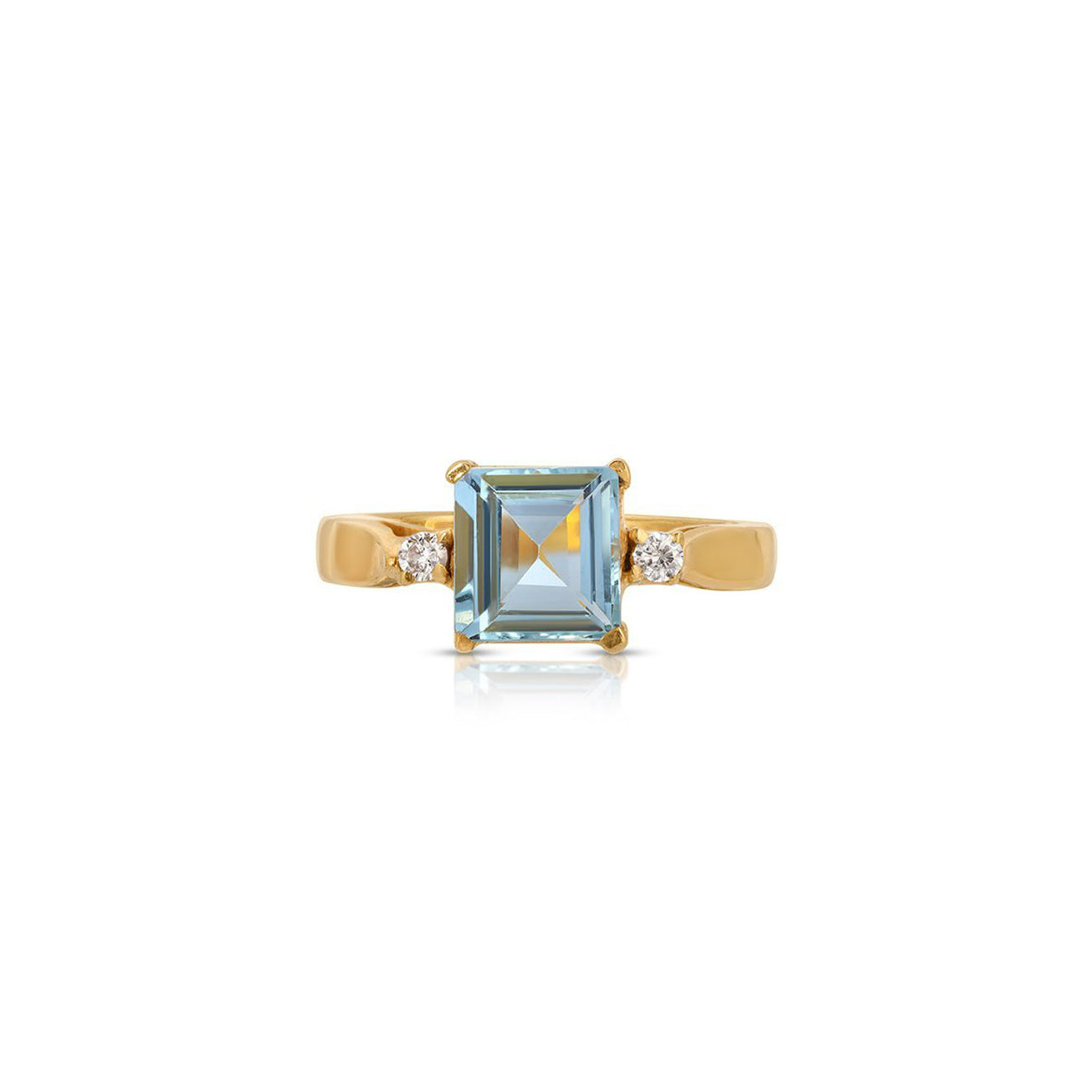 Aqua Square Diamond Dress Ring