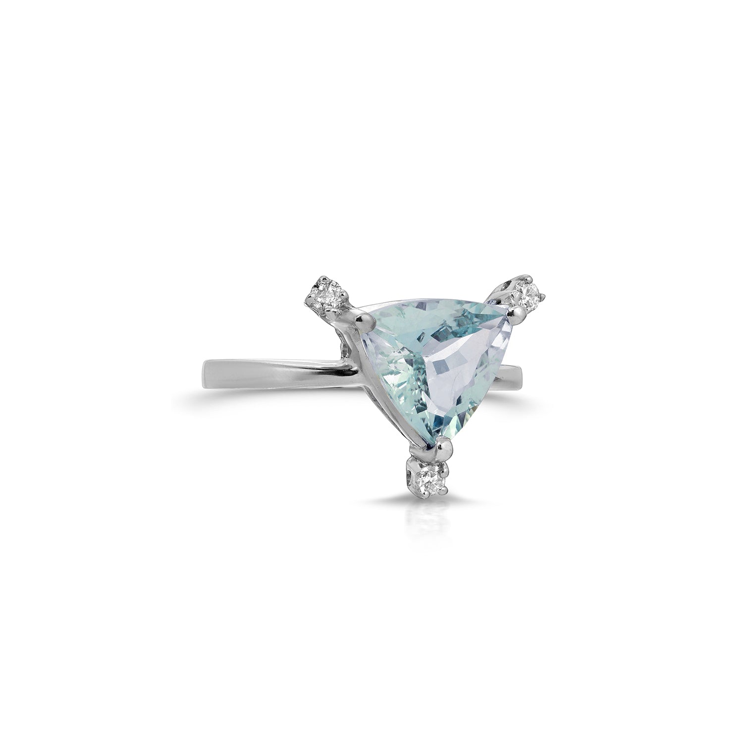 Aquamarine Diamond Triage Dress Ring