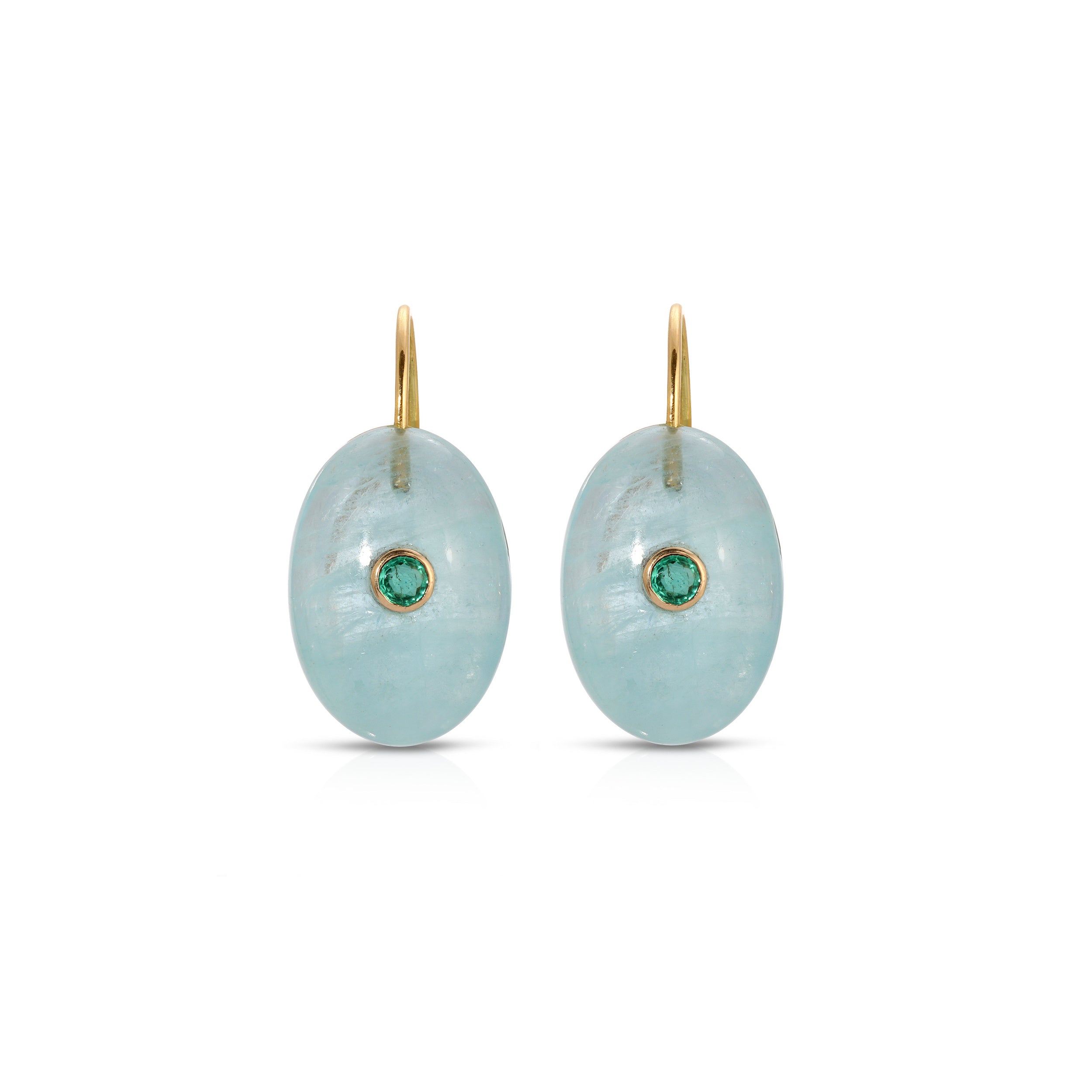 Aquamarine Emerald Drop Earrings