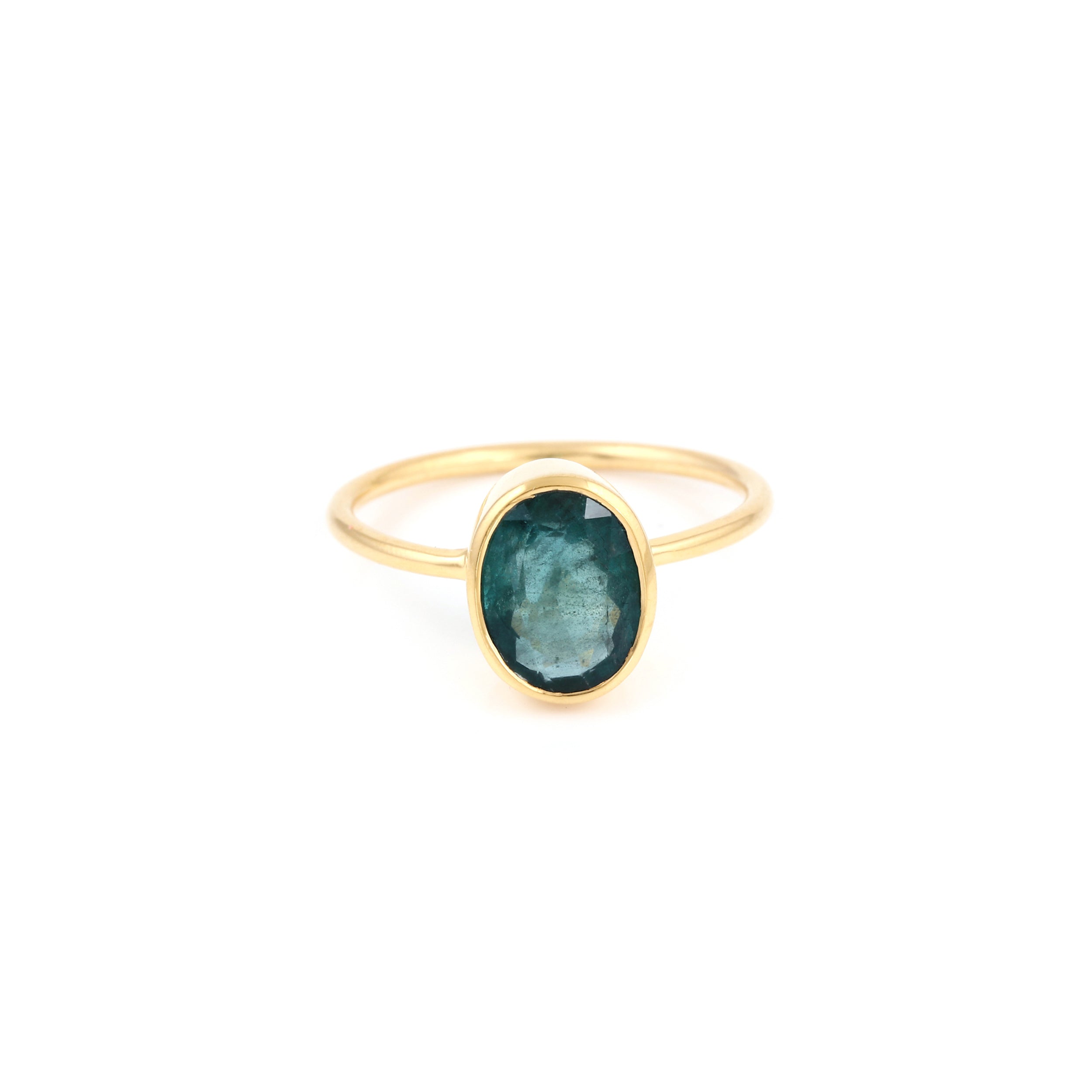 Azure Emerald Oval Signet Ring