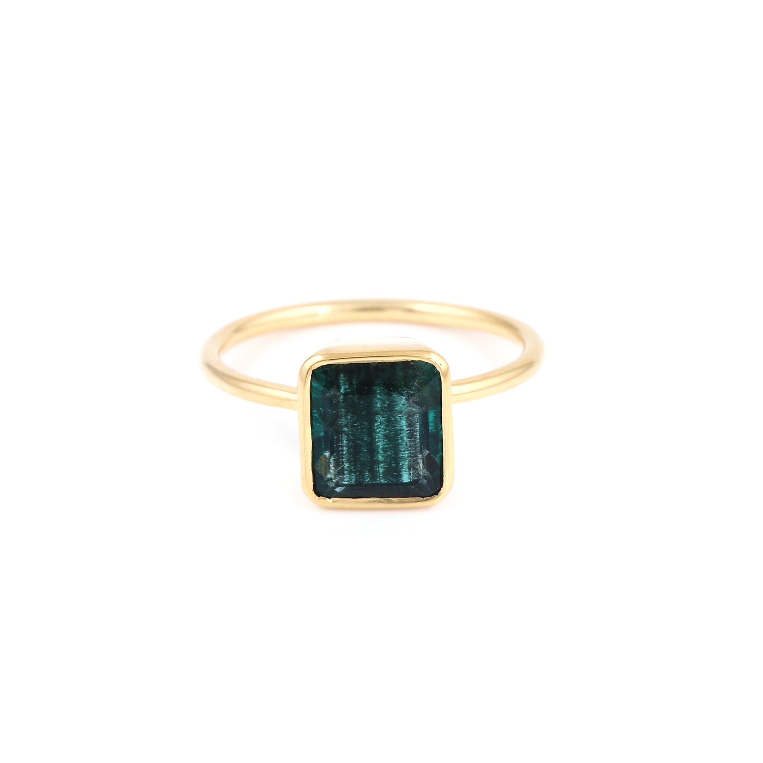 Azure Square Tourmaline Signet Ring