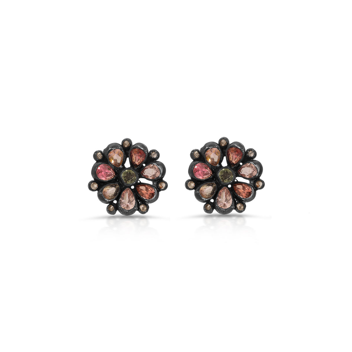Blackened Tourmaline Stud Earrings