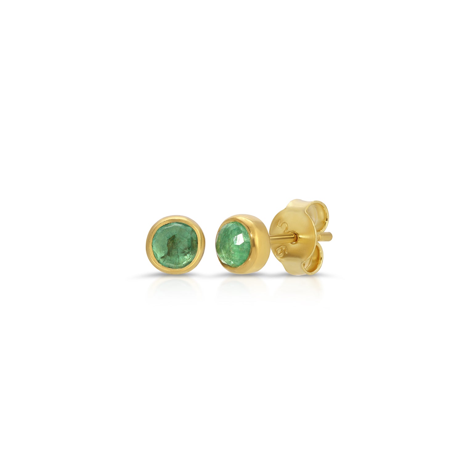 Colombian Emerald Cabochon Studs