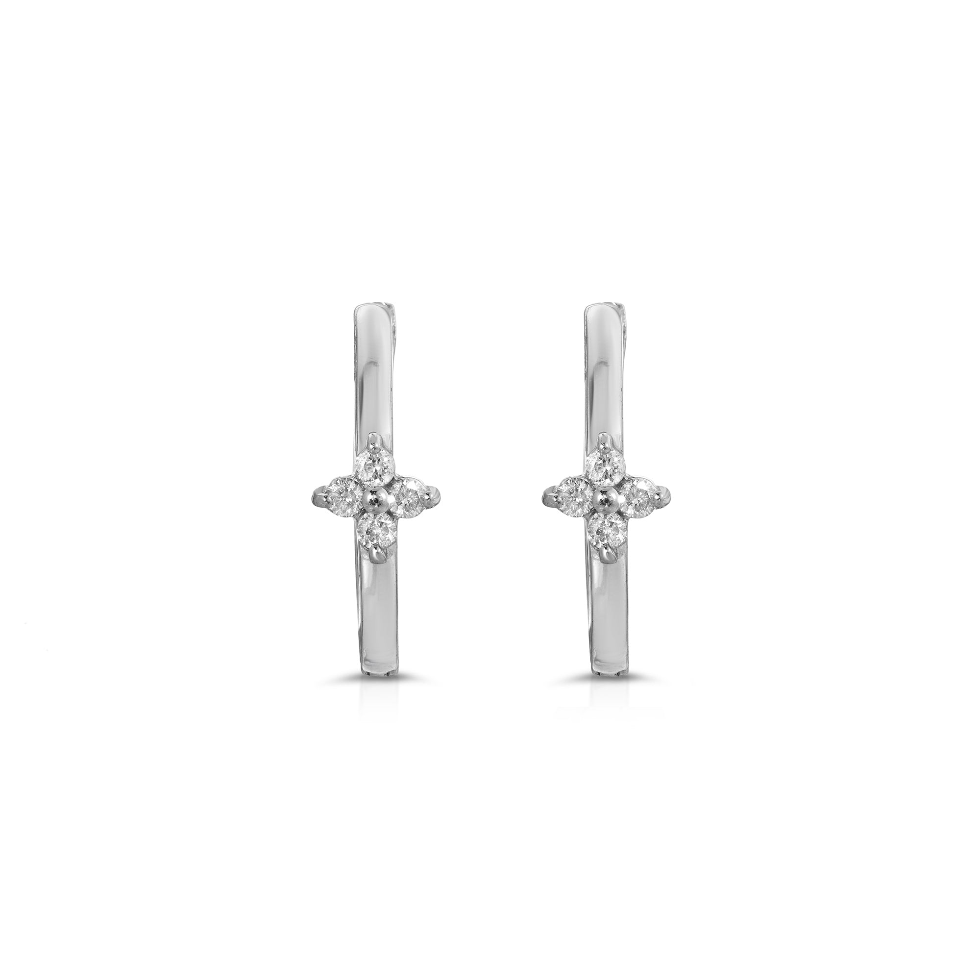 Diamond Star Flower Hoops