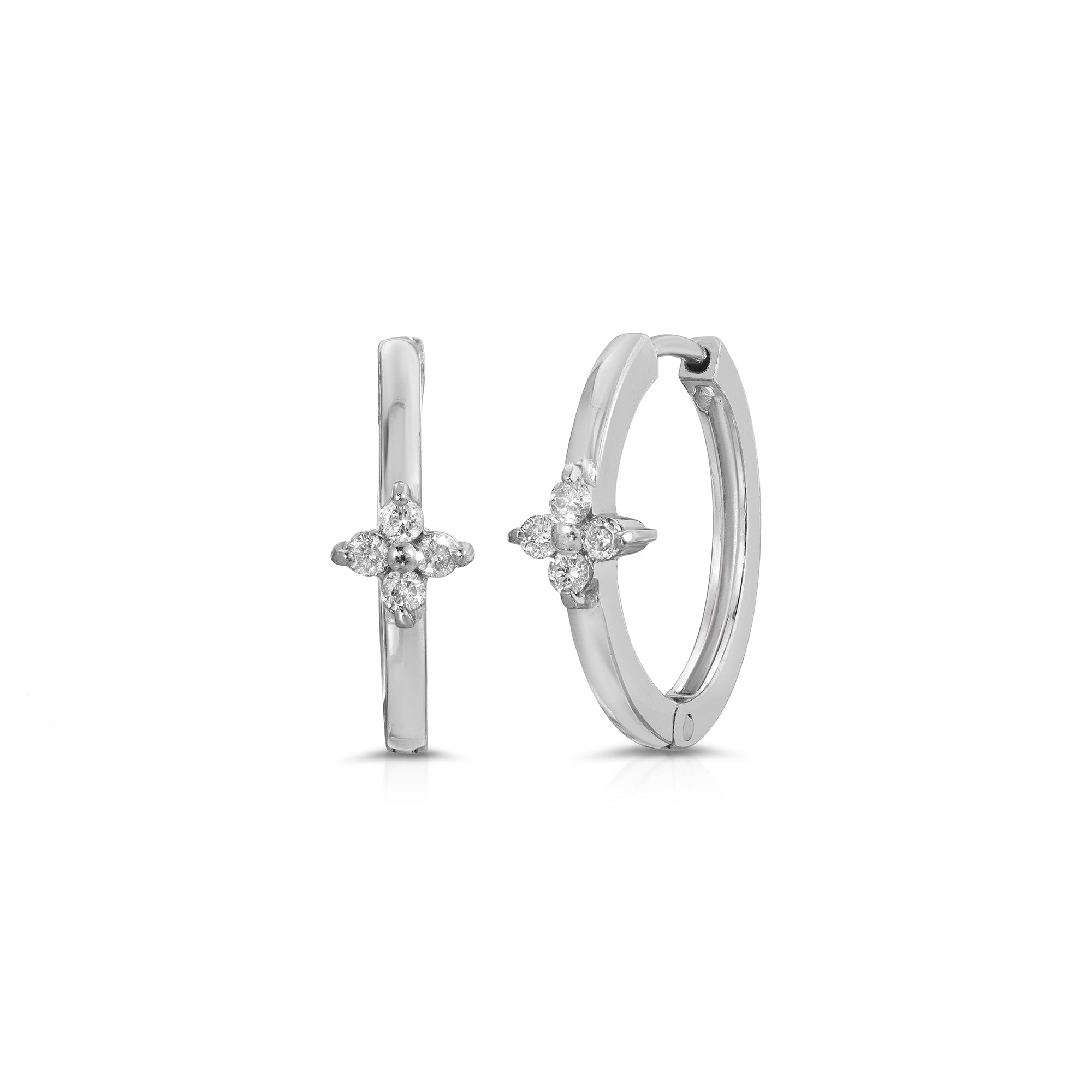 Diamond Star Flower Hoops